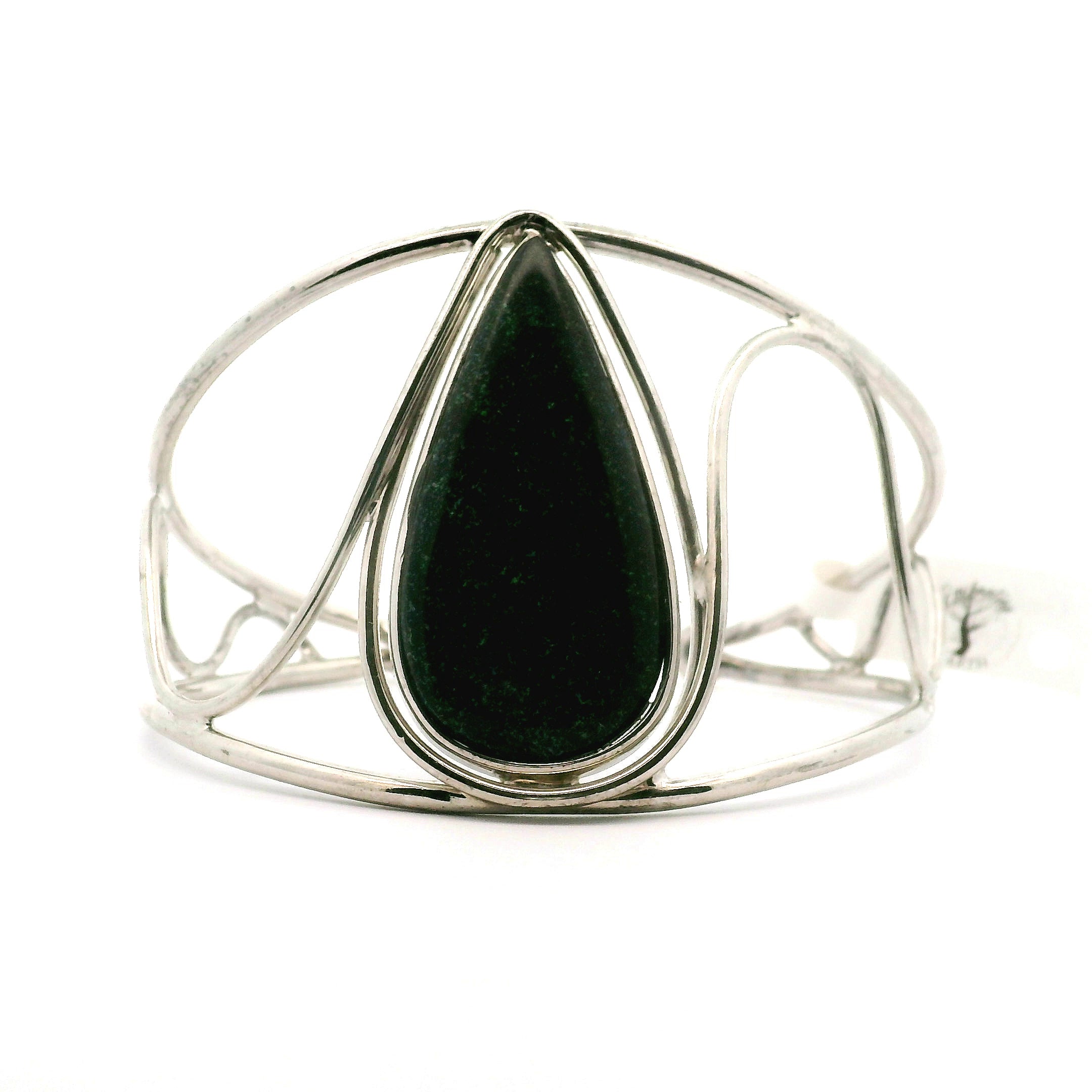 Galaxy Opal Cuff Bracelet .925 Silver for Subtle Energy and Cosmic Expansion