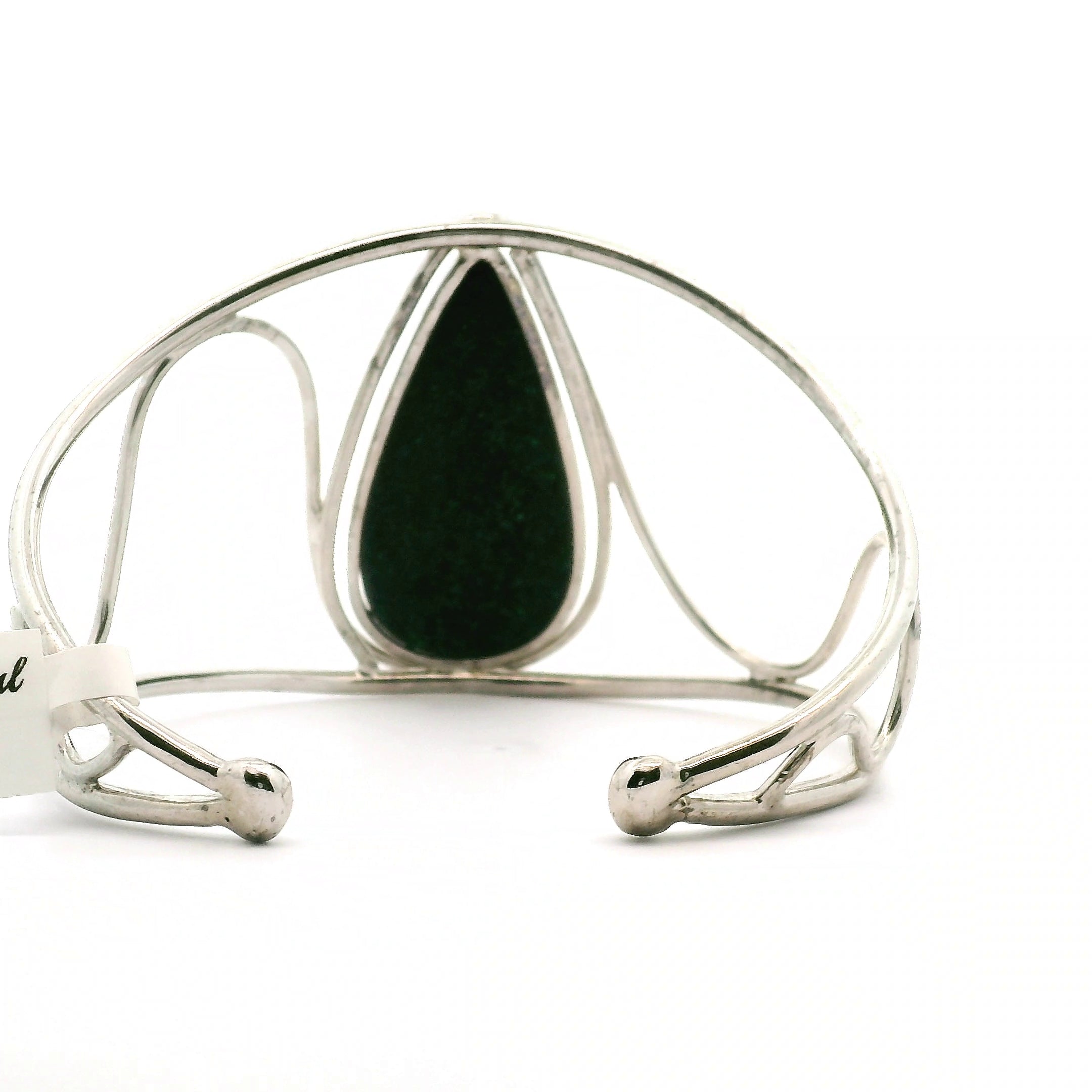 Galaxy Opal Cuff Bracelet .925 Silver for Subtle Energy and Cosmic Expansion