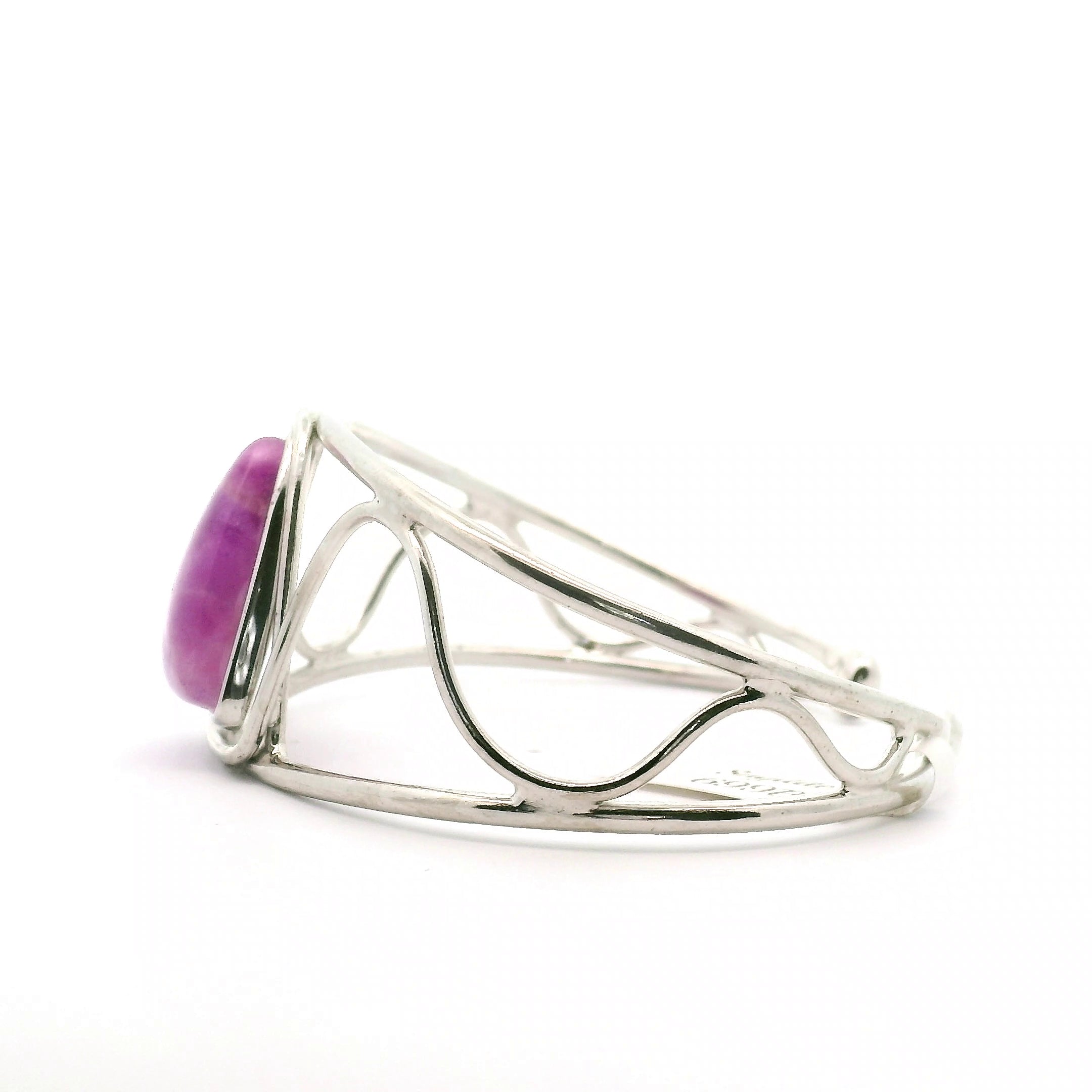 Sugilite Cuff Bracelet .925 Silver for Self-Acceptance and Harmony in Relationships