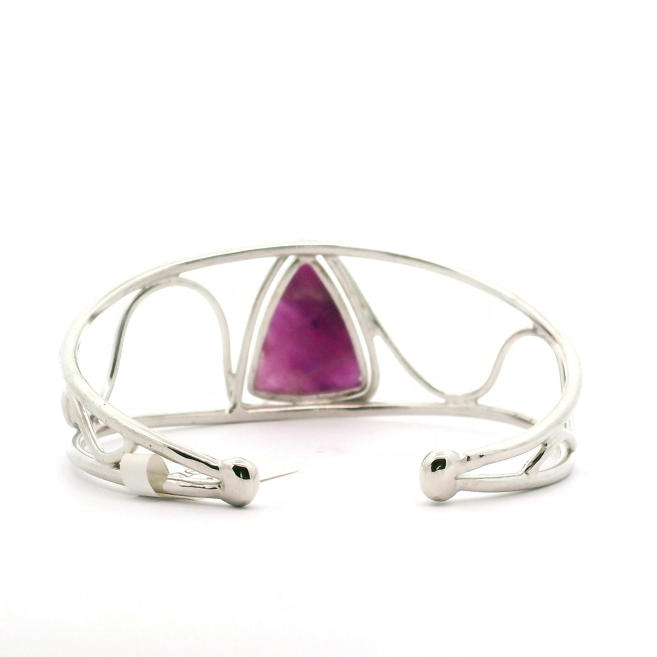 Sugilite Cuff Bracelet .925 Silver for Self-Acceptance and Harmony in Relationships