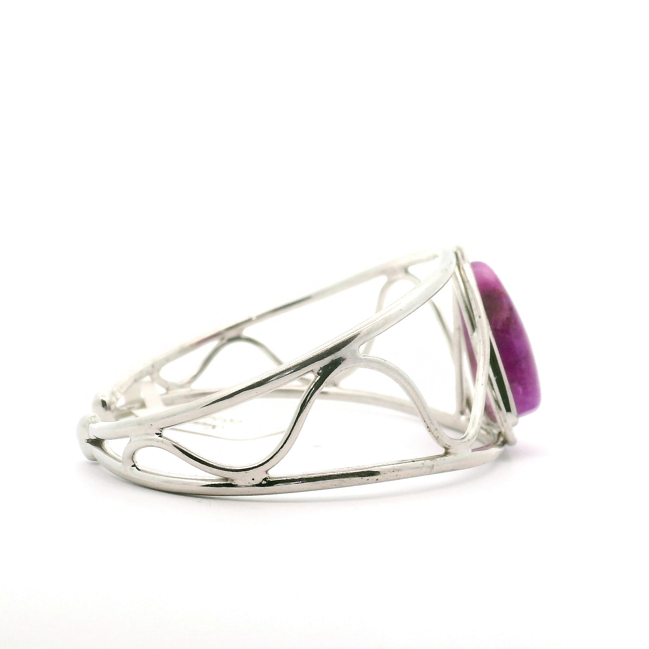 Sugilite Cuff Bracelet .925 Silver for Self-Acceptance and Harmony in Relationships