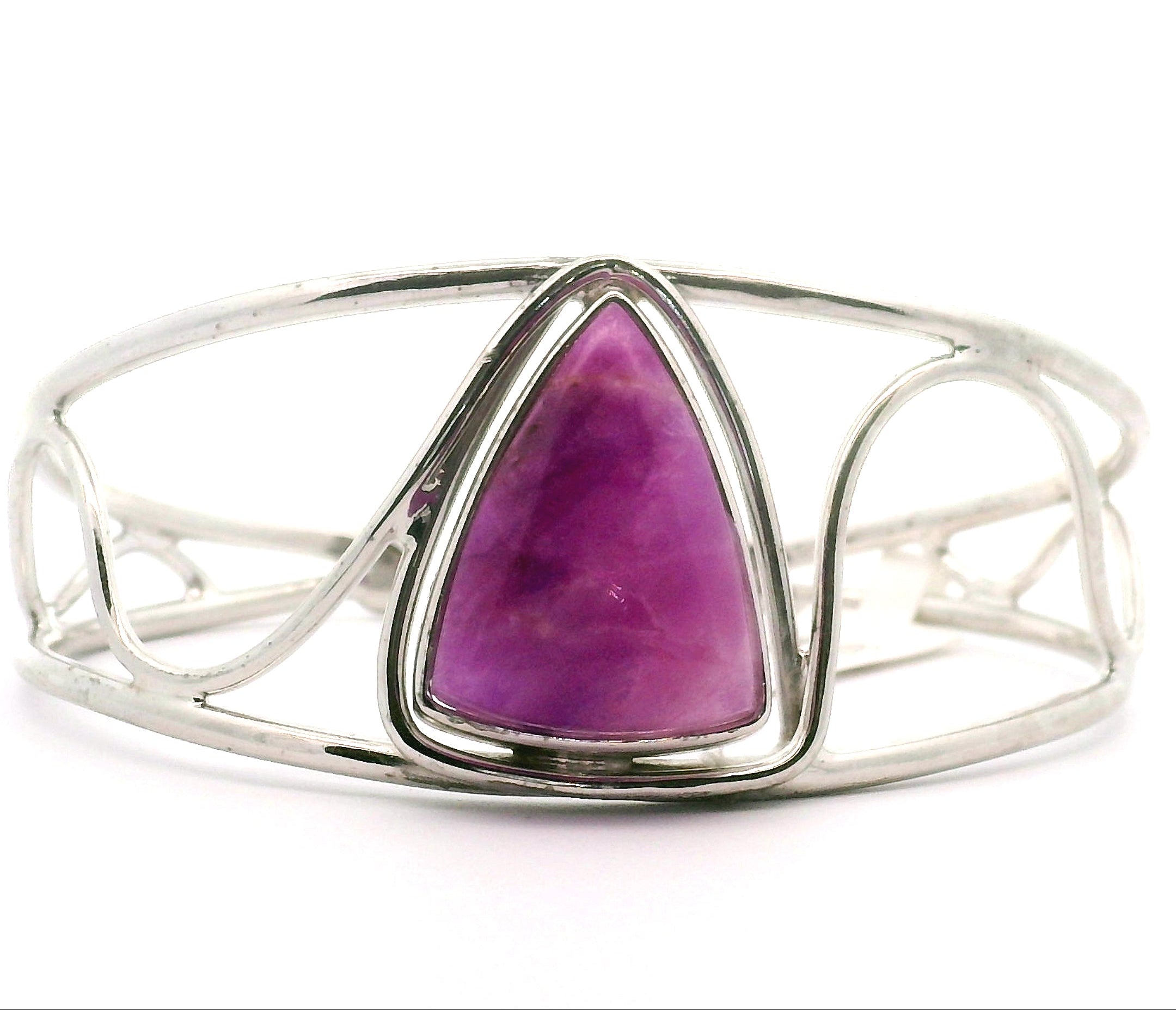 Sugilite Cuff Bracelet .925 Silver for Self-Acceptance and Harmony in Relationships