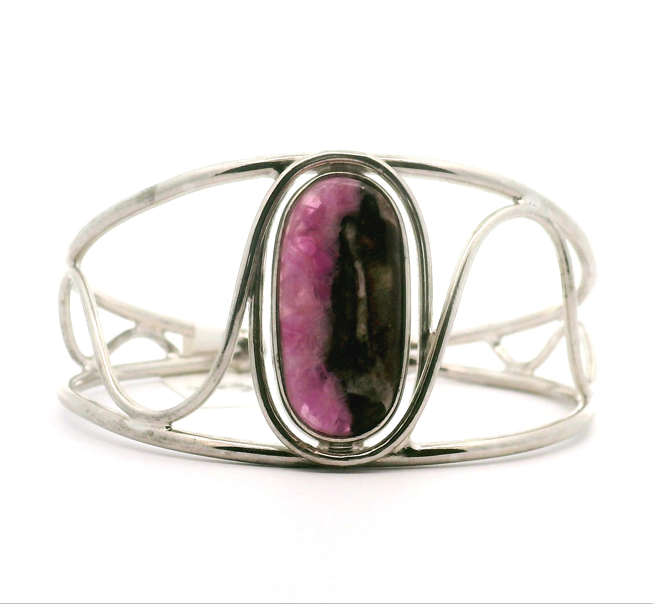 Cobalto Calcite Cuff Bracelet .925 Silver for Deep Love for Yourself and Others