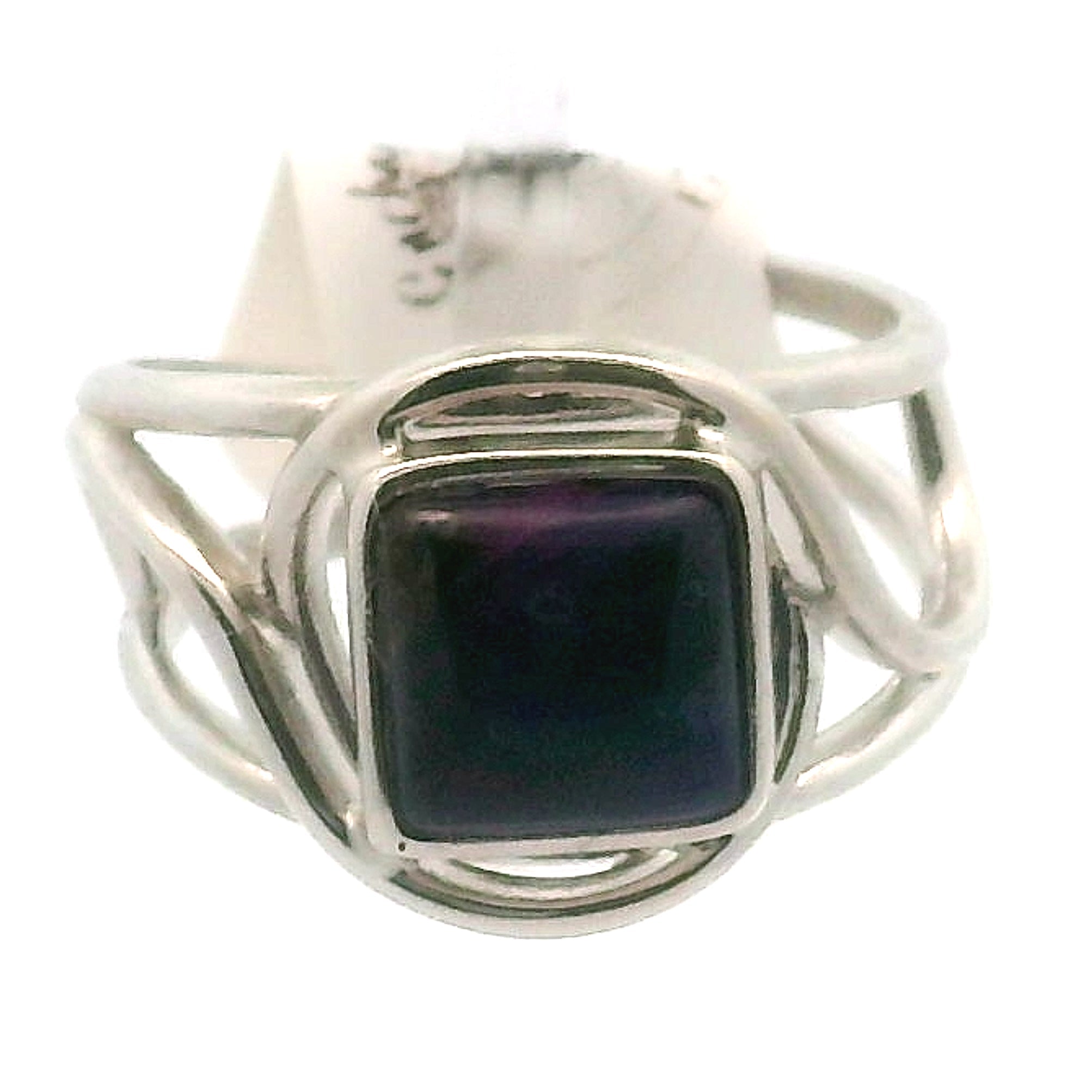 Sugilite Square Midi Cuff Ring .925 Silver for Enhancing Dreamwork and Discovery of Your Path