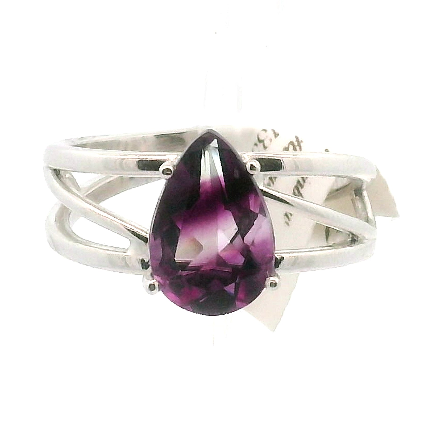 Rainbow Fluorite Cuff Ring .925 Silver for Clearing Energy Fields and Focusing on your Goals