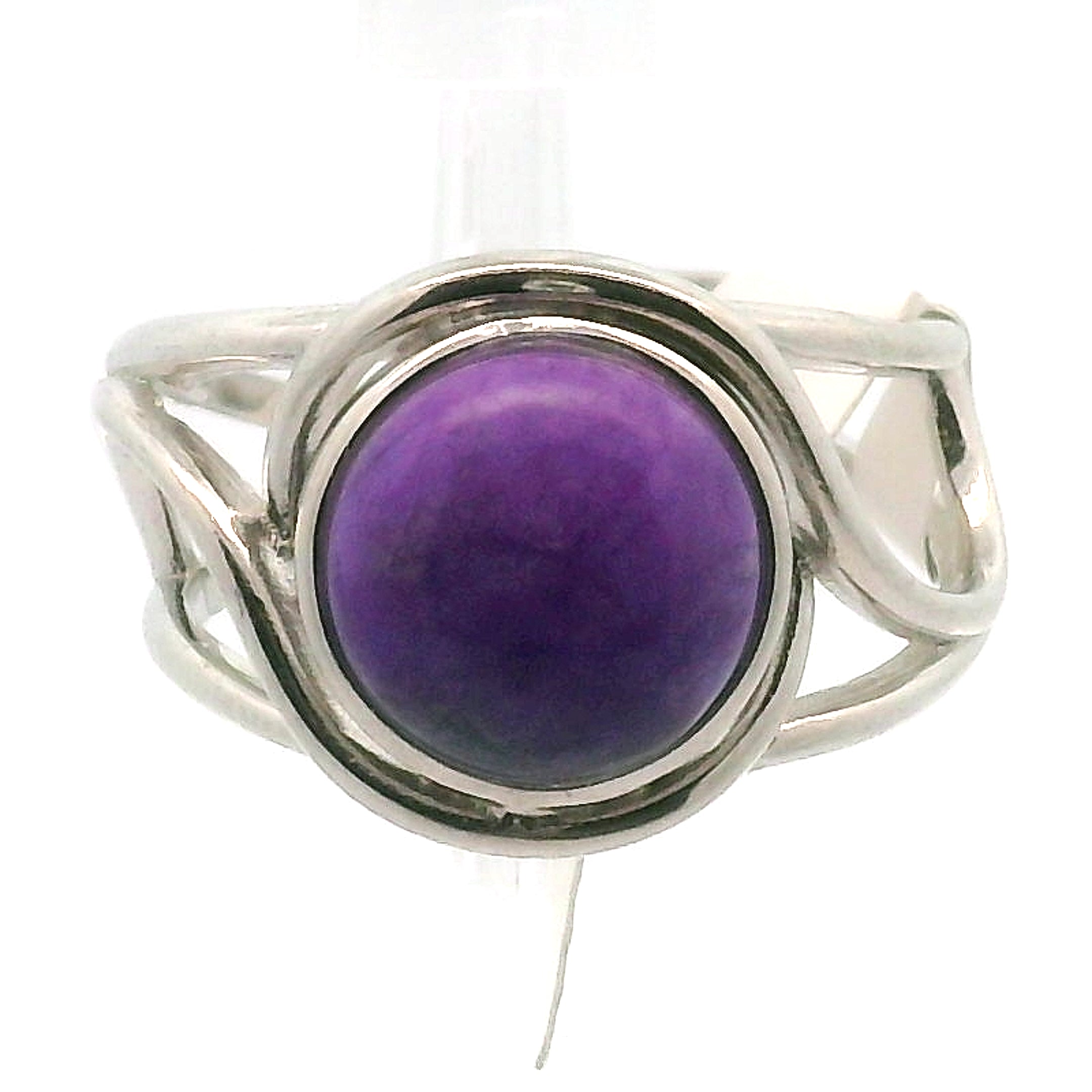 Sugilite Cuff Ring .925 Silver for Enhancing Dreamwork and Discovery of Your Path