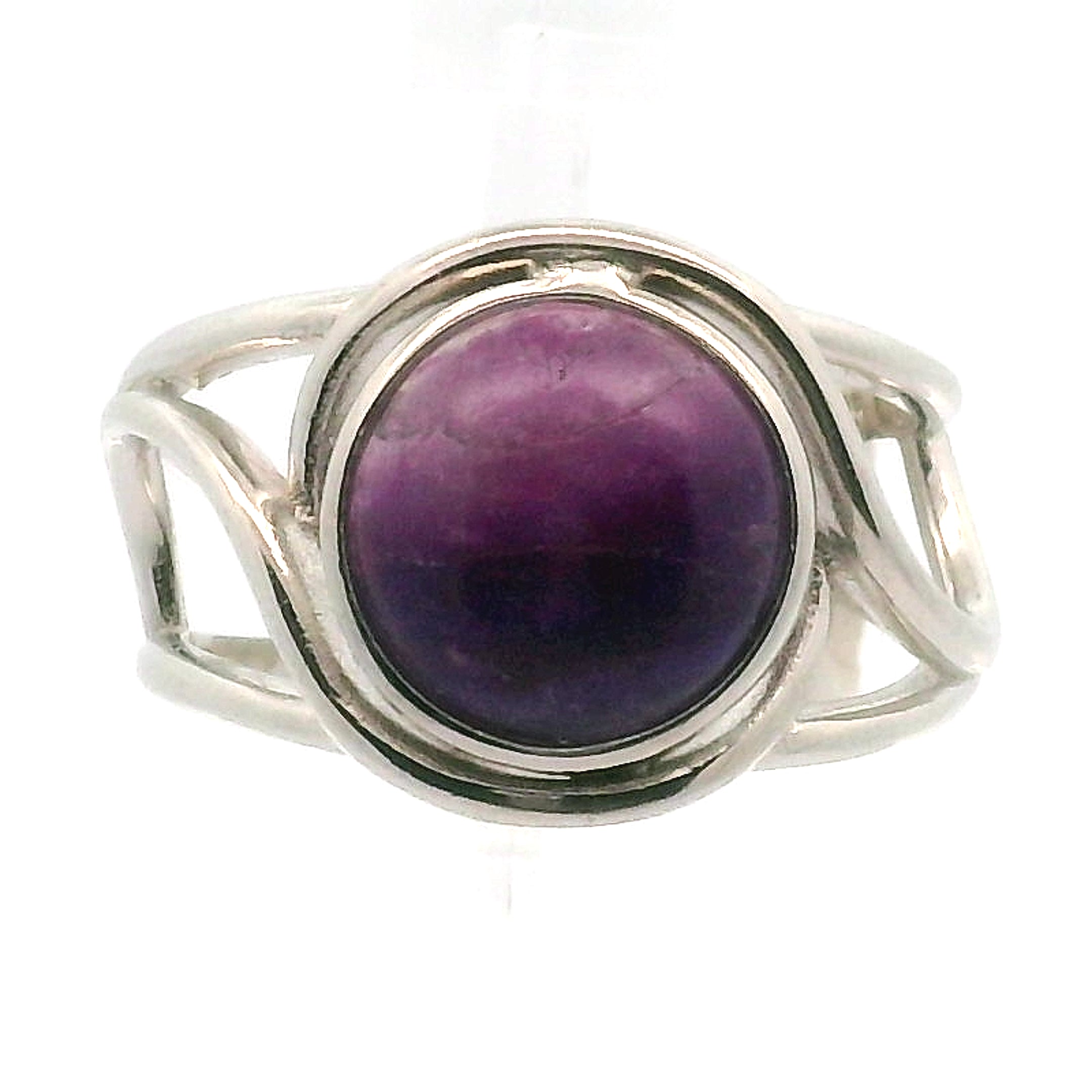 Sugilite Cuff Ring .925 Silver for Enhancing Dreamwork and Discovery of Your Path