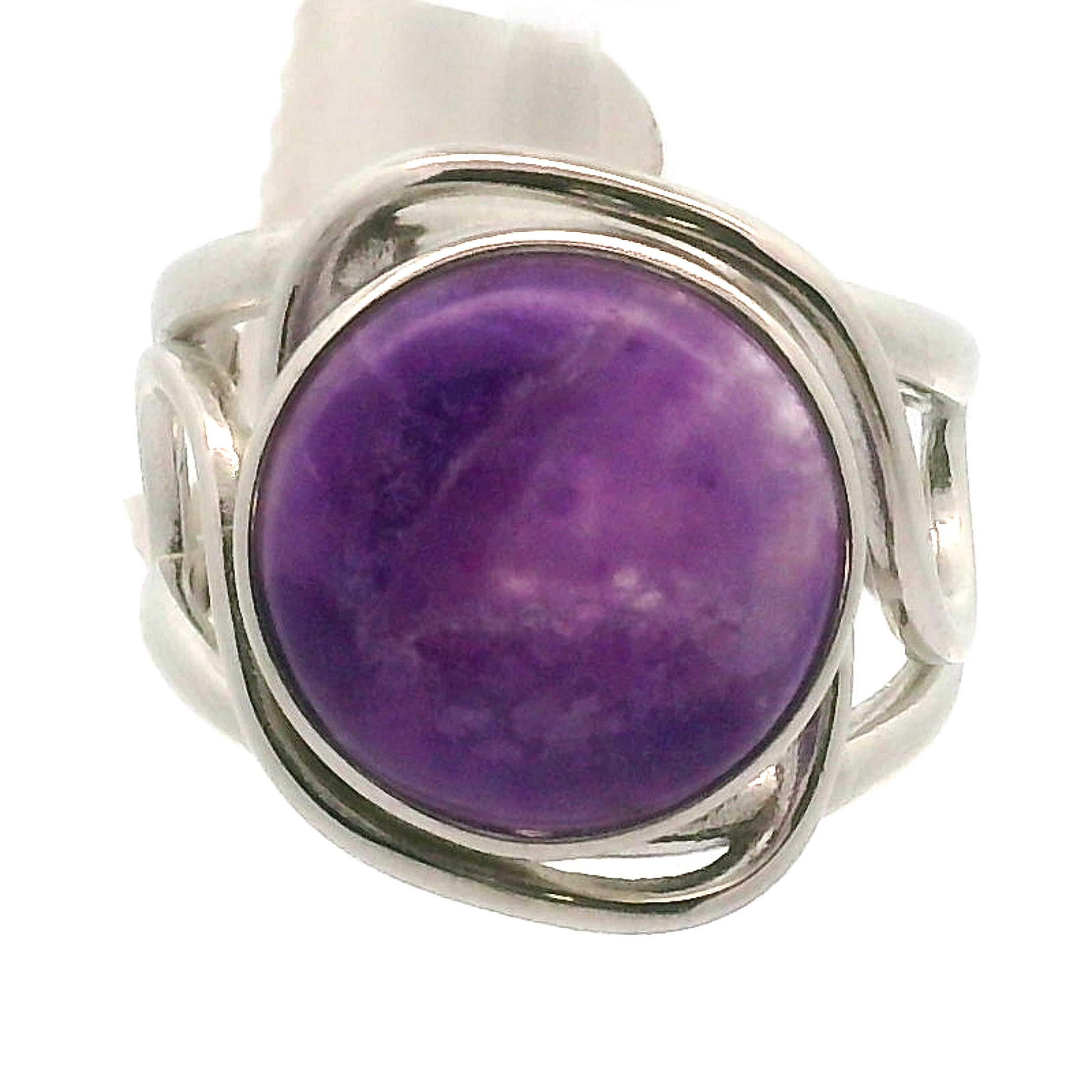 Sugilite Cuff Ring .925 Silver for Enhancing Dreamwork and Discovery of Your Path