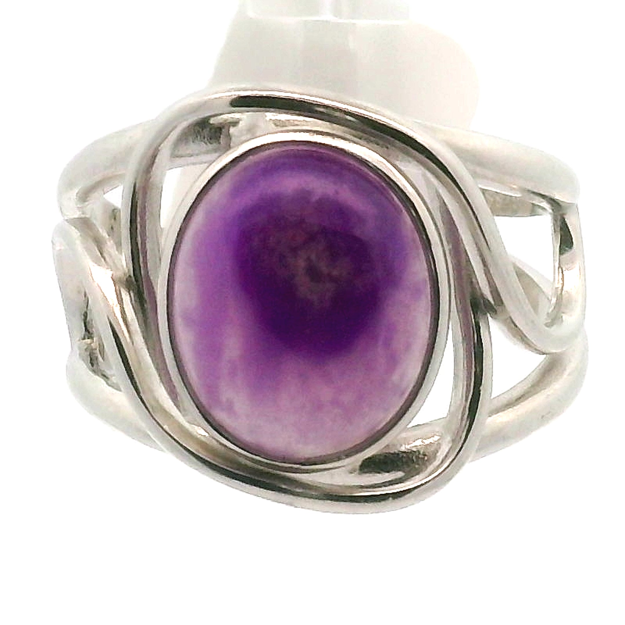 Sugilite Cuff Ring .925 Silver for Enhancing Dreamwork and Discovery of Your Path