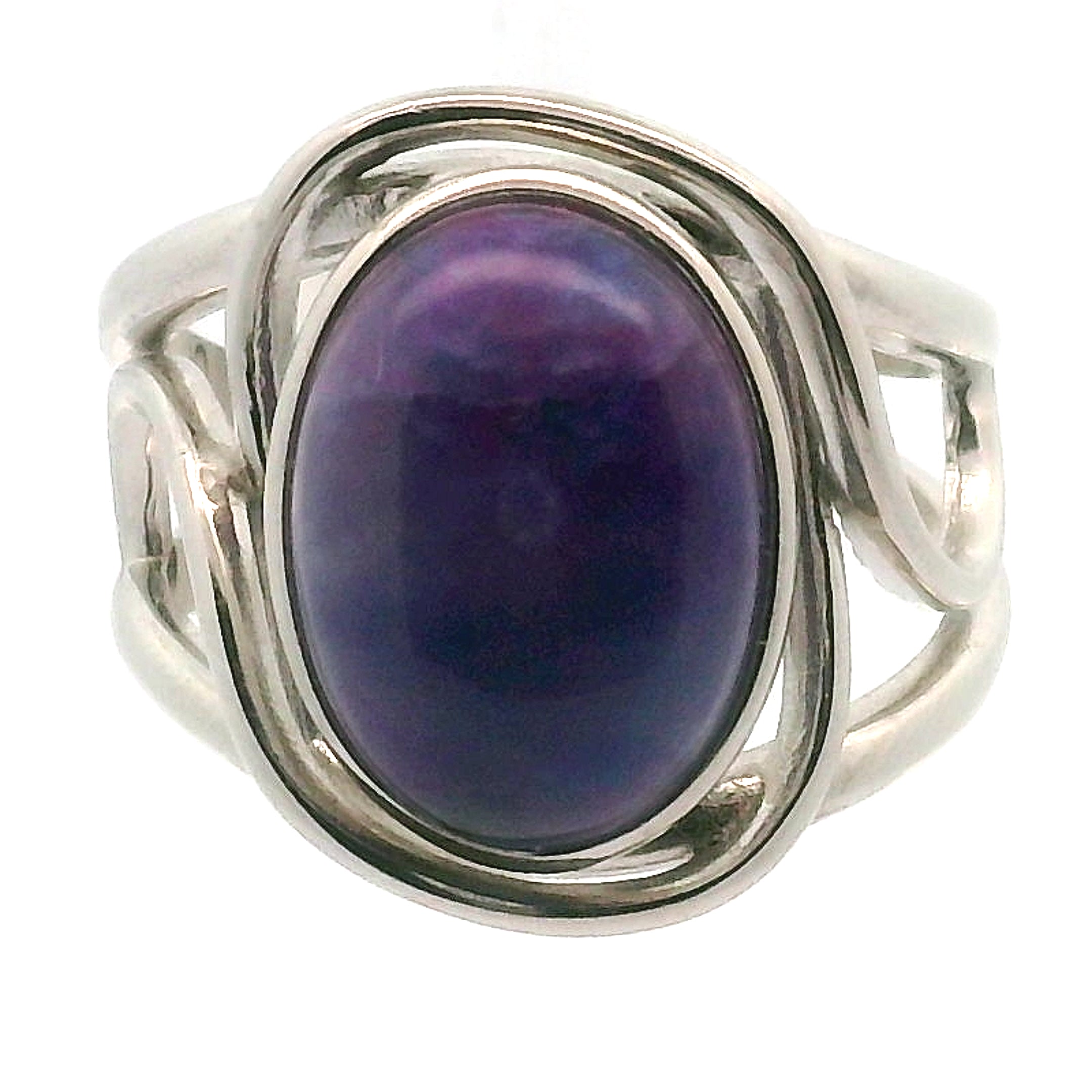 Sugilite Cuff Ring .925 Silver for Enhancing Dreamwork and Discovery of Your Path