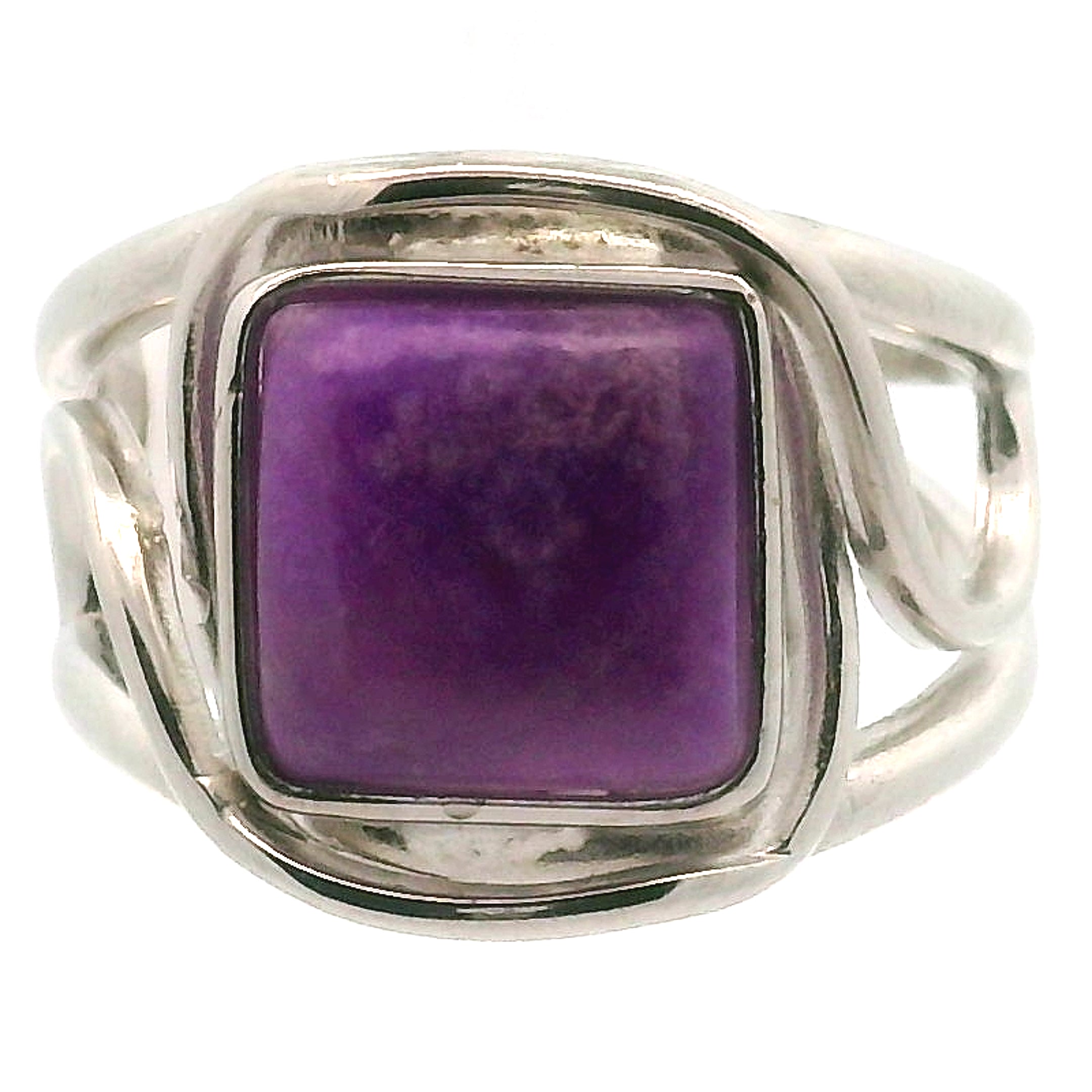 Sugilite Cuff Ring .925 Silver for Enhancing Dreamwork and Discovery of Your Path