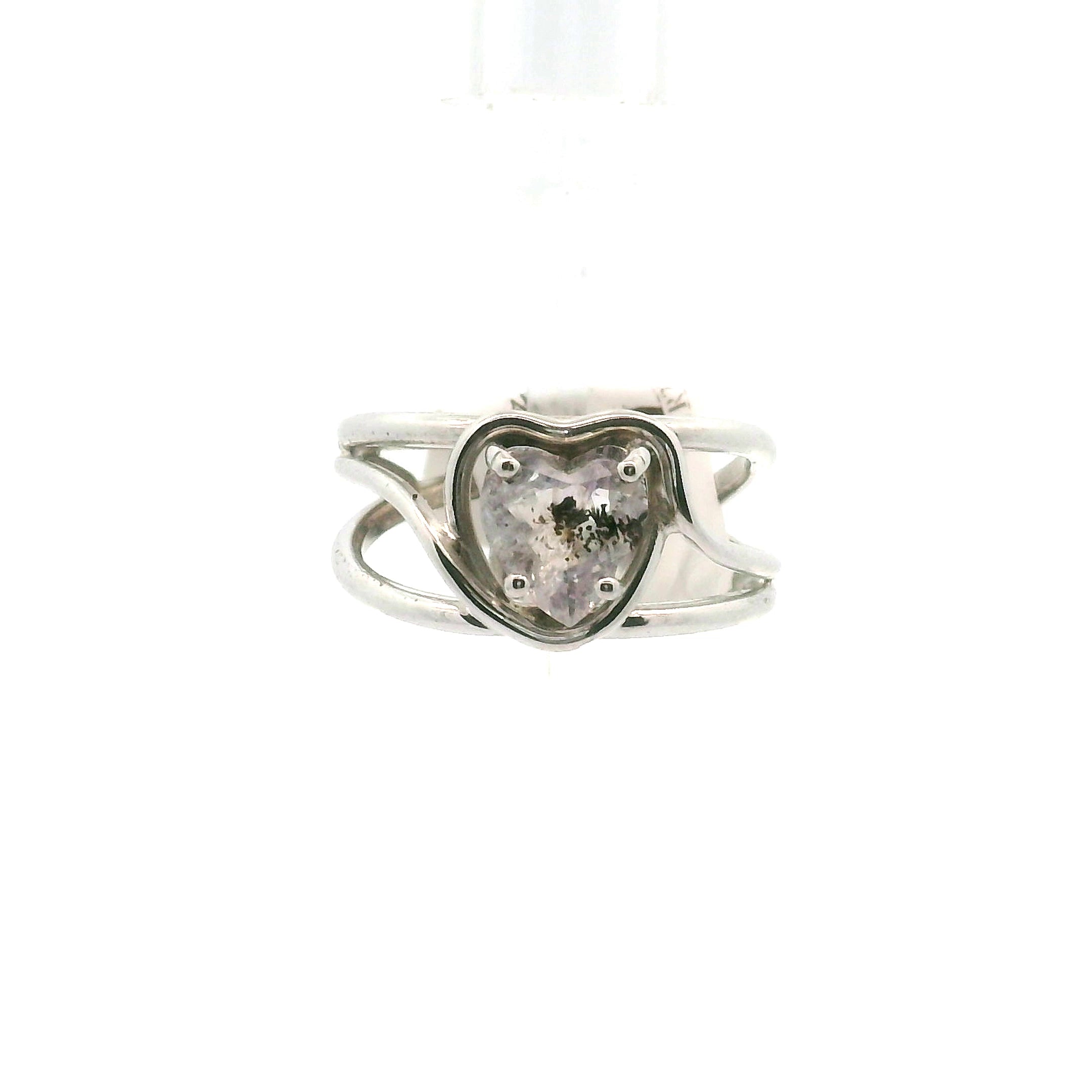Super 7 Heart Midi Cuff Ring .925 Silver (High Quality) for Awakening your Gifts and Creating your Dream Life