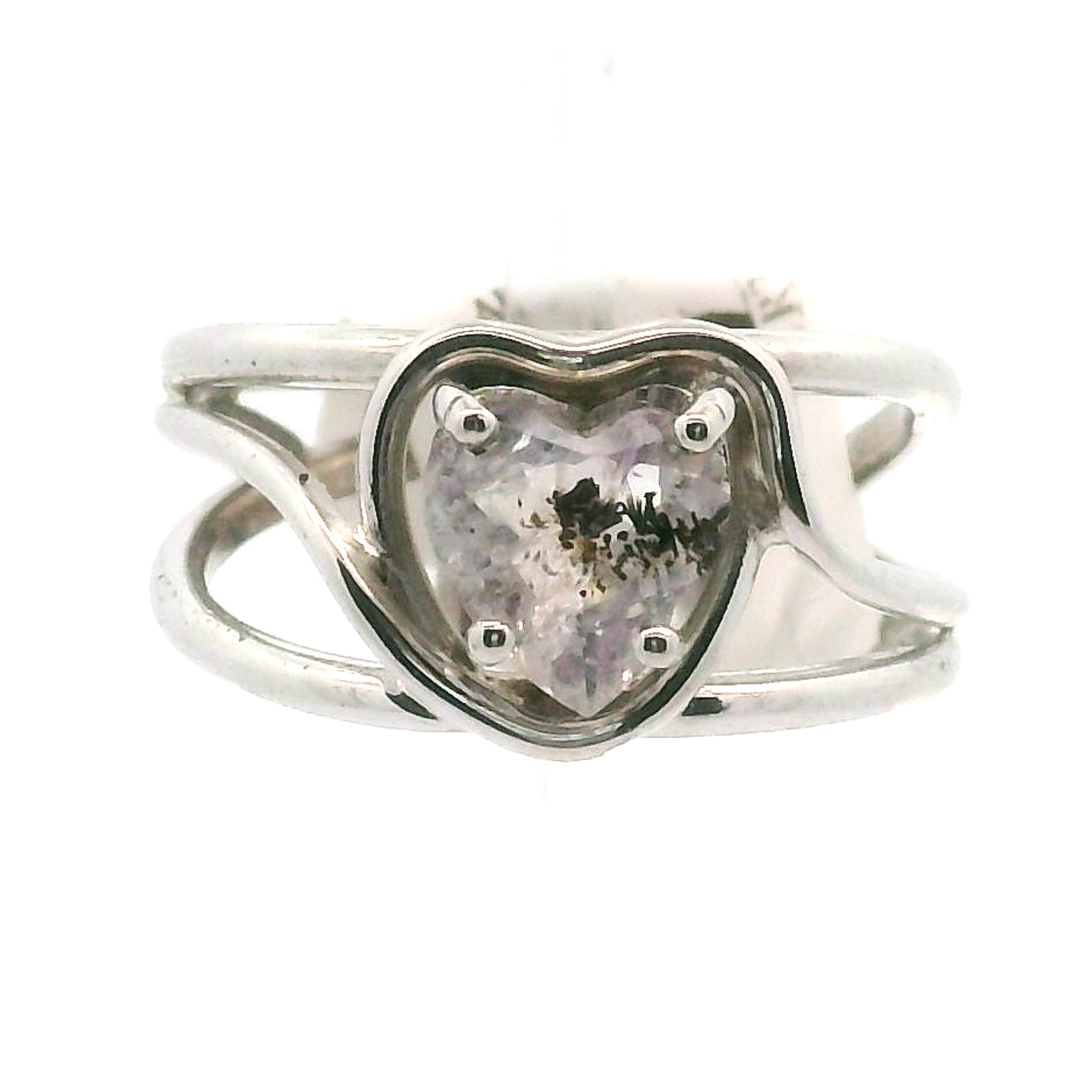Super 7 Heart Midi Cuff Ring .925 Silver (High Quality) for Awakening your Gifts and Creating your Dream Life