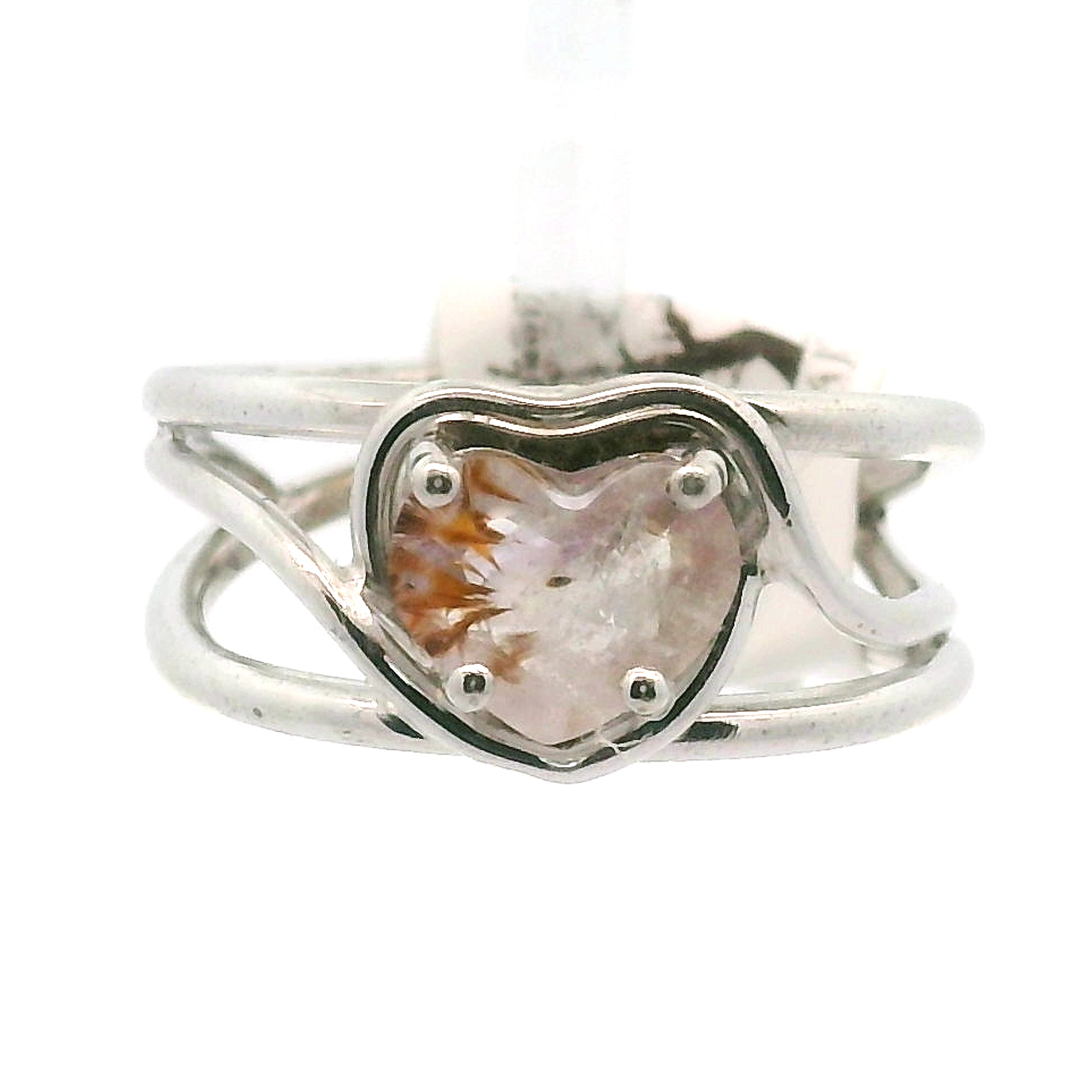 Super 7 Heart Midi Cuff Ring .925 Silver (High Quality) for Awakening your Gifts and Creating your Dream Life