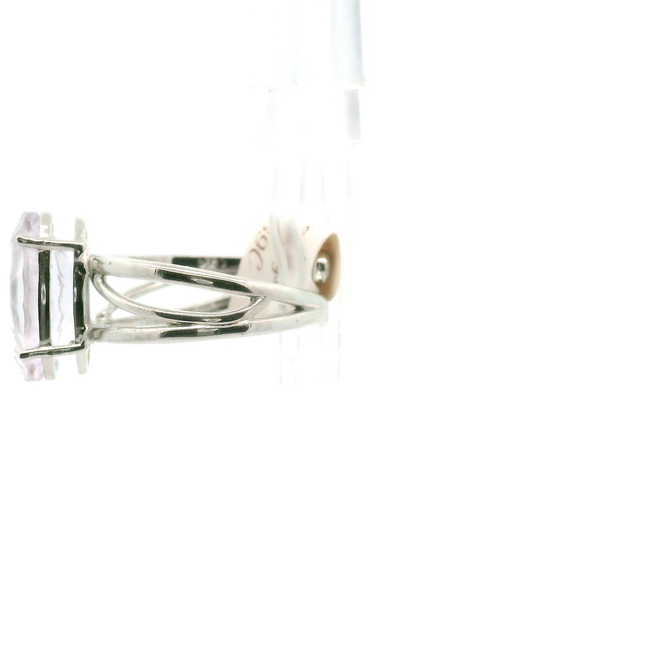 Rose De France Amethyst Faceted Cuff Ring .925 Silver for Enhancing Intuition & Connection with Divine