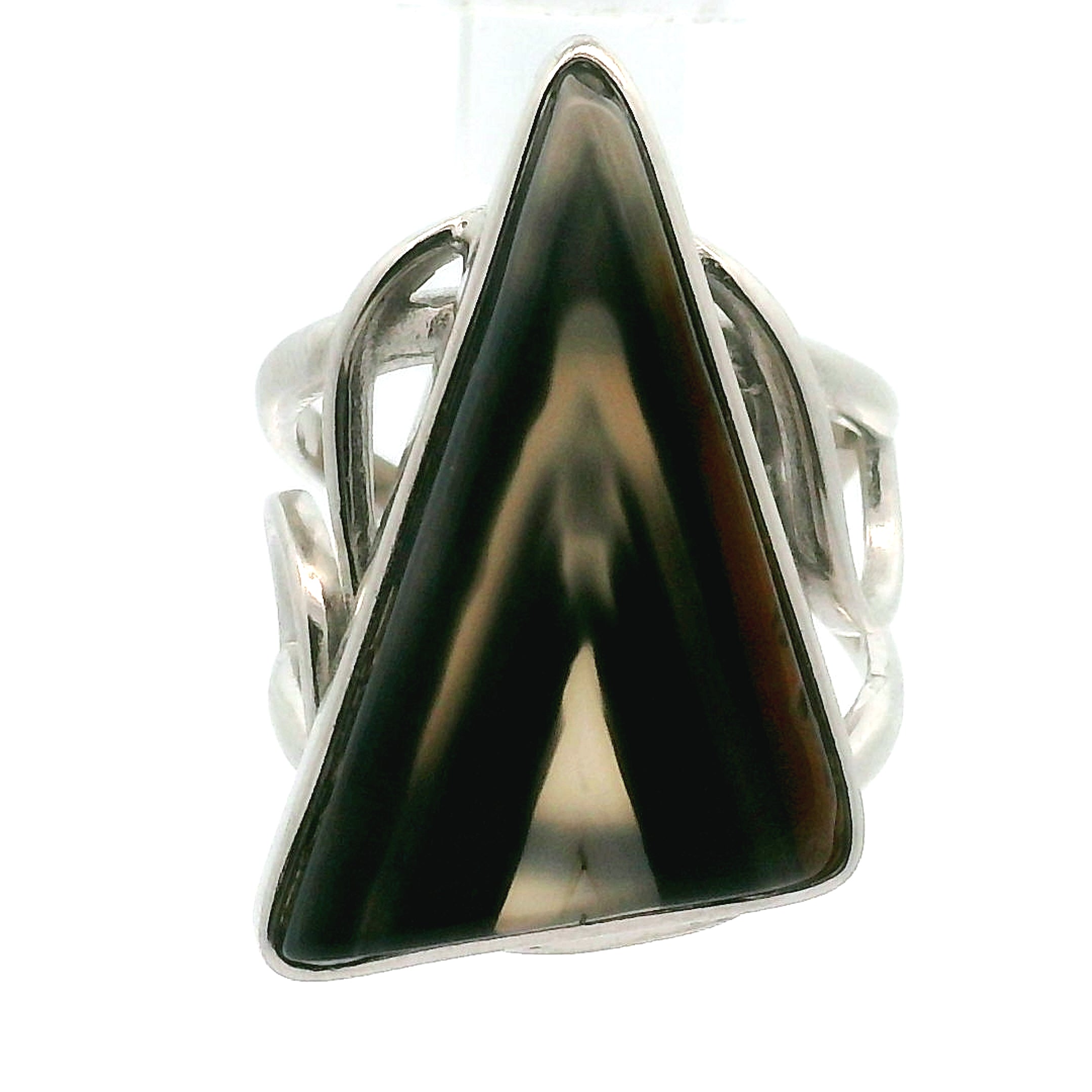 Quartz Pseudomorph Barite Cuff Ring 925 Silver for Higher Awareness and Courage