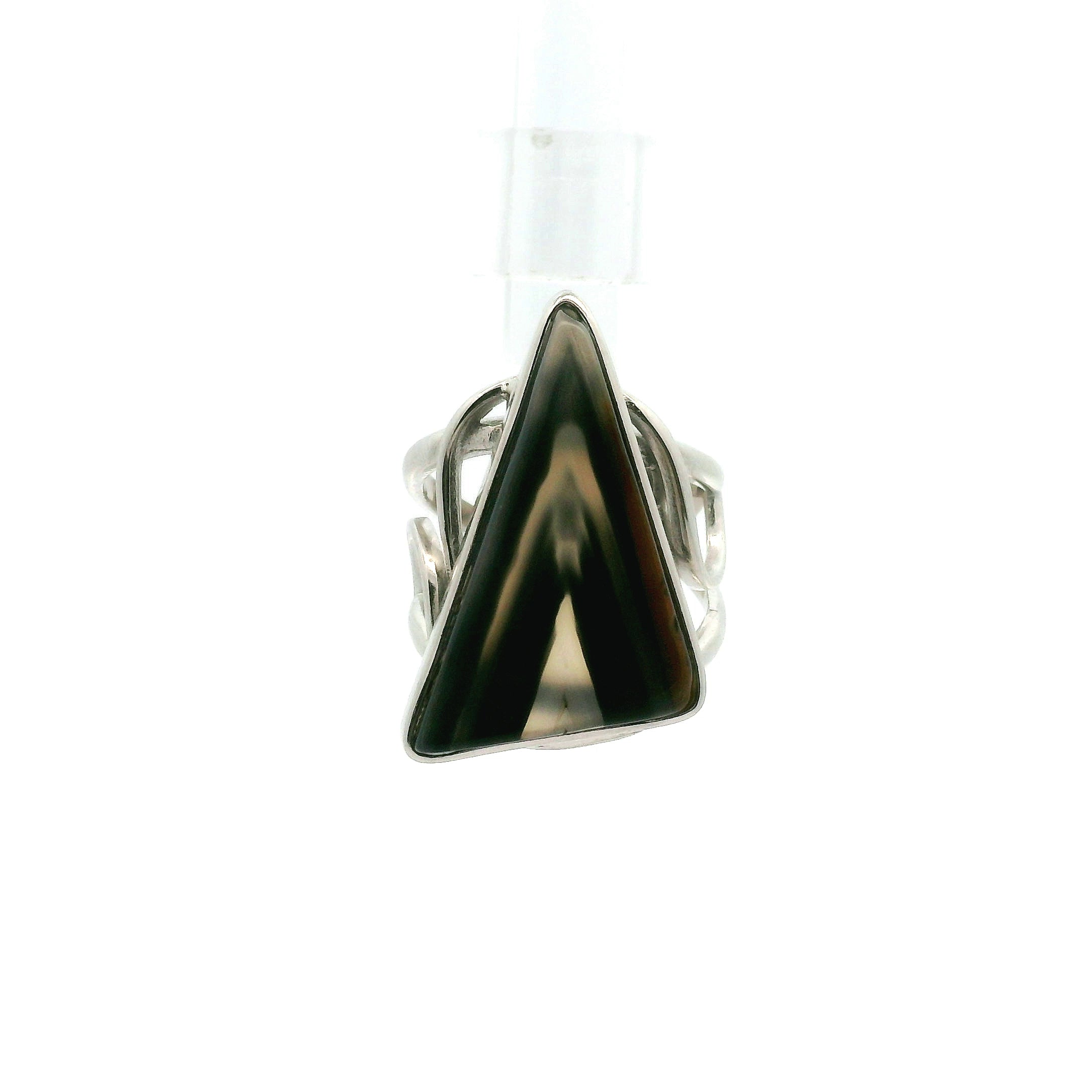 Quartz Pseudomorph Barite Cuff Ring 925 Silver for Higher Awareness and Courage