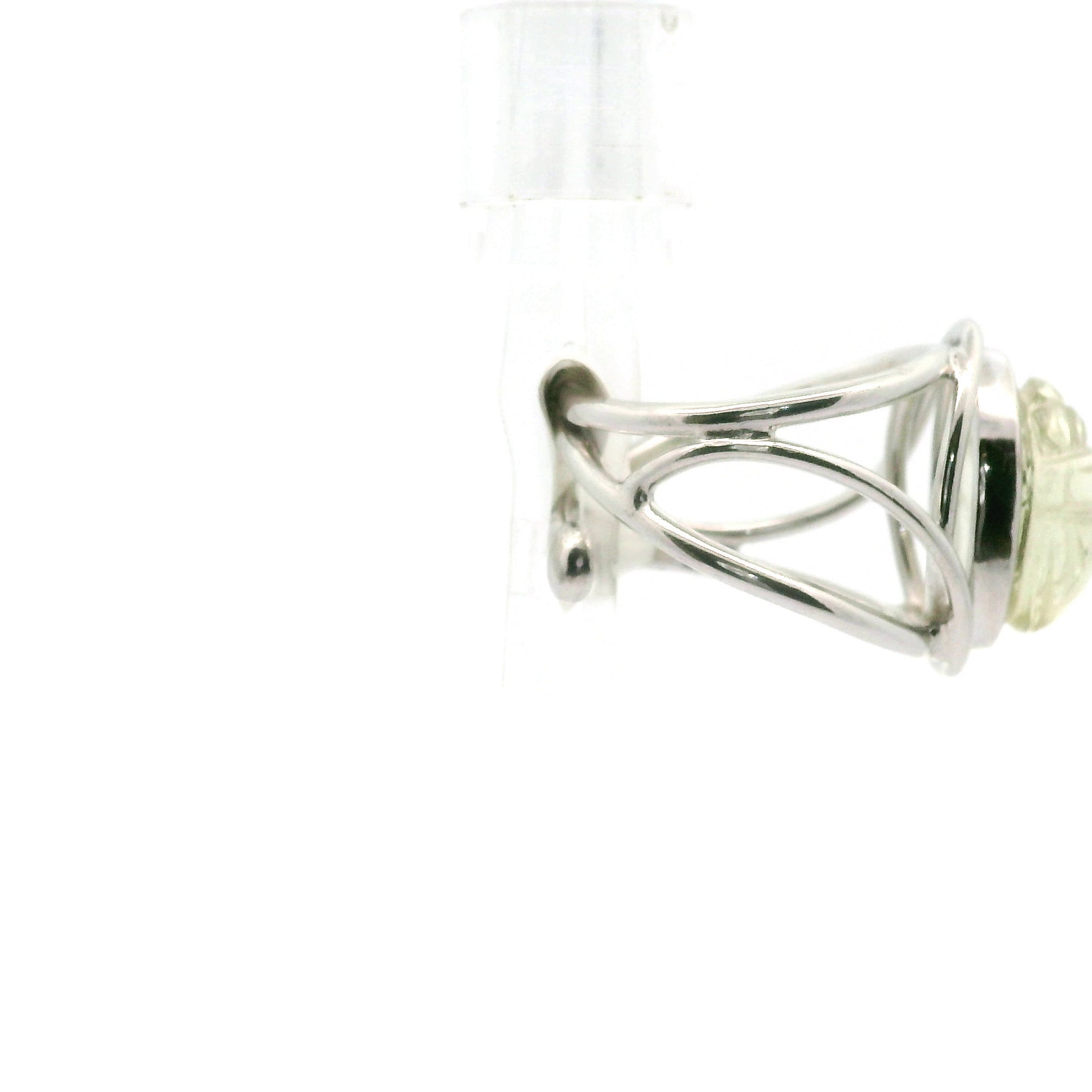 Libyan Desert Glass Carved Scarab Cuff Ring .925 Silver for Confidence, Manifestation and Personal Power