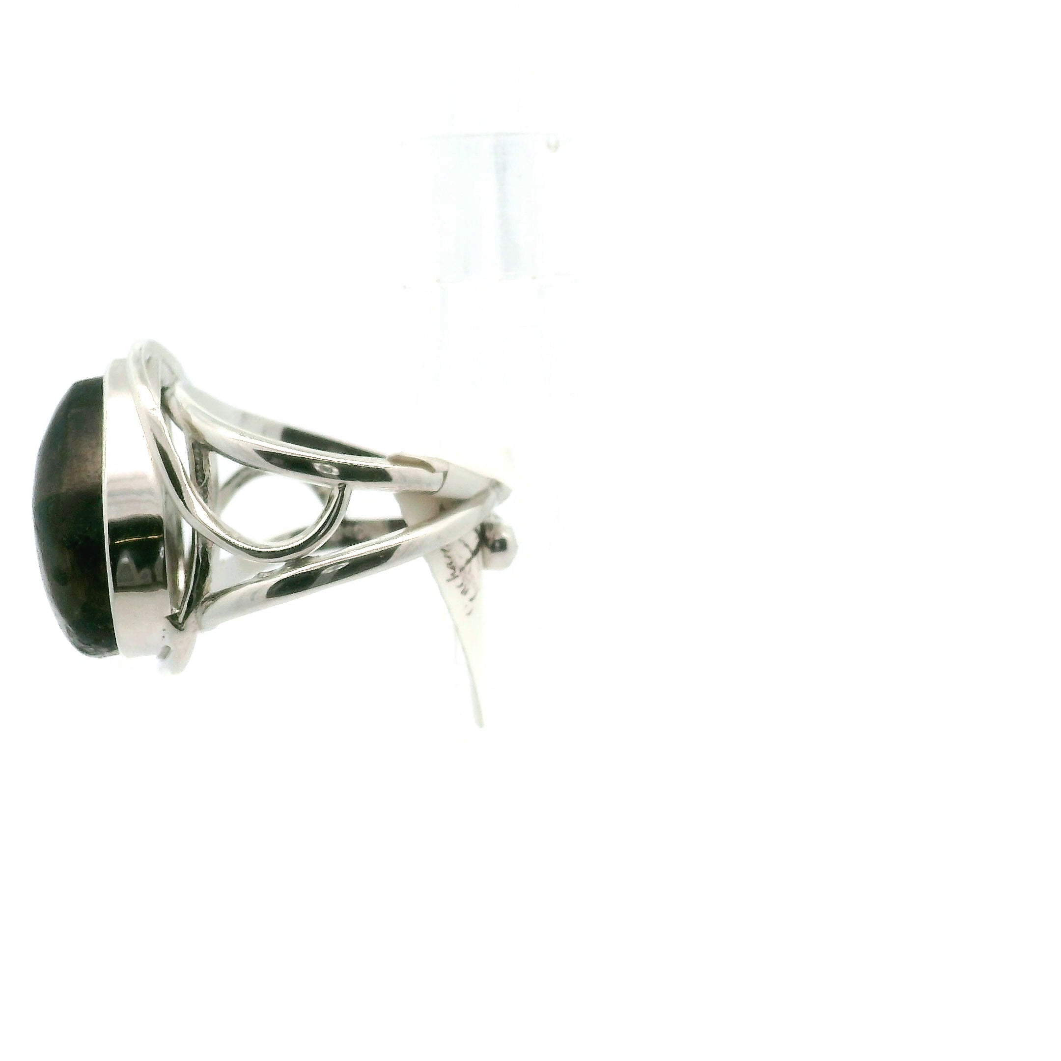 Chiastolite Cuff Ring .925 Silver for Protection Against Negativity