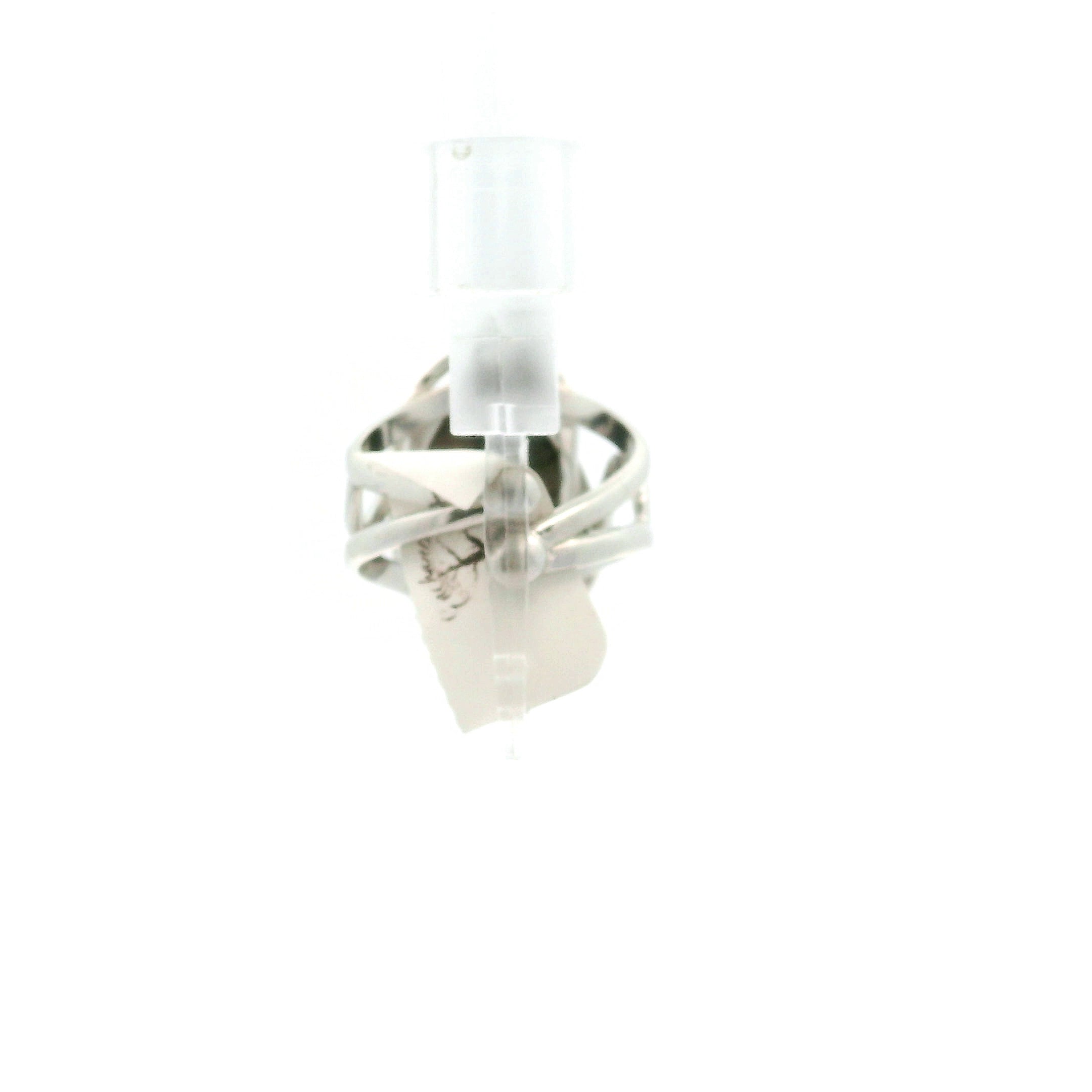 Chiastolite Cuff Ring .925 Silver for Protection Against Negativity