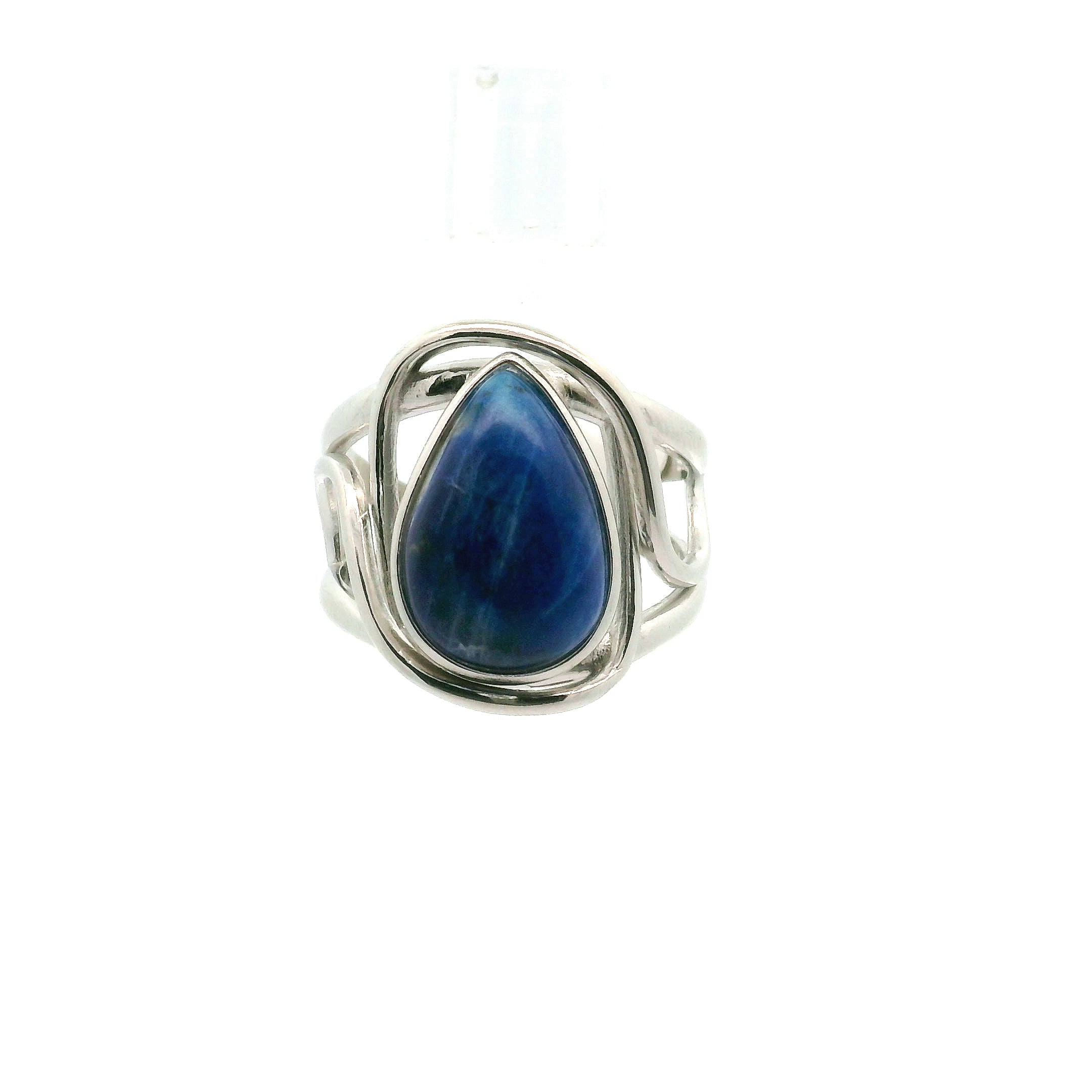 Afghanite Cuff Ring 925 Silver for Accessing the Akashic Records and Psychic Vision