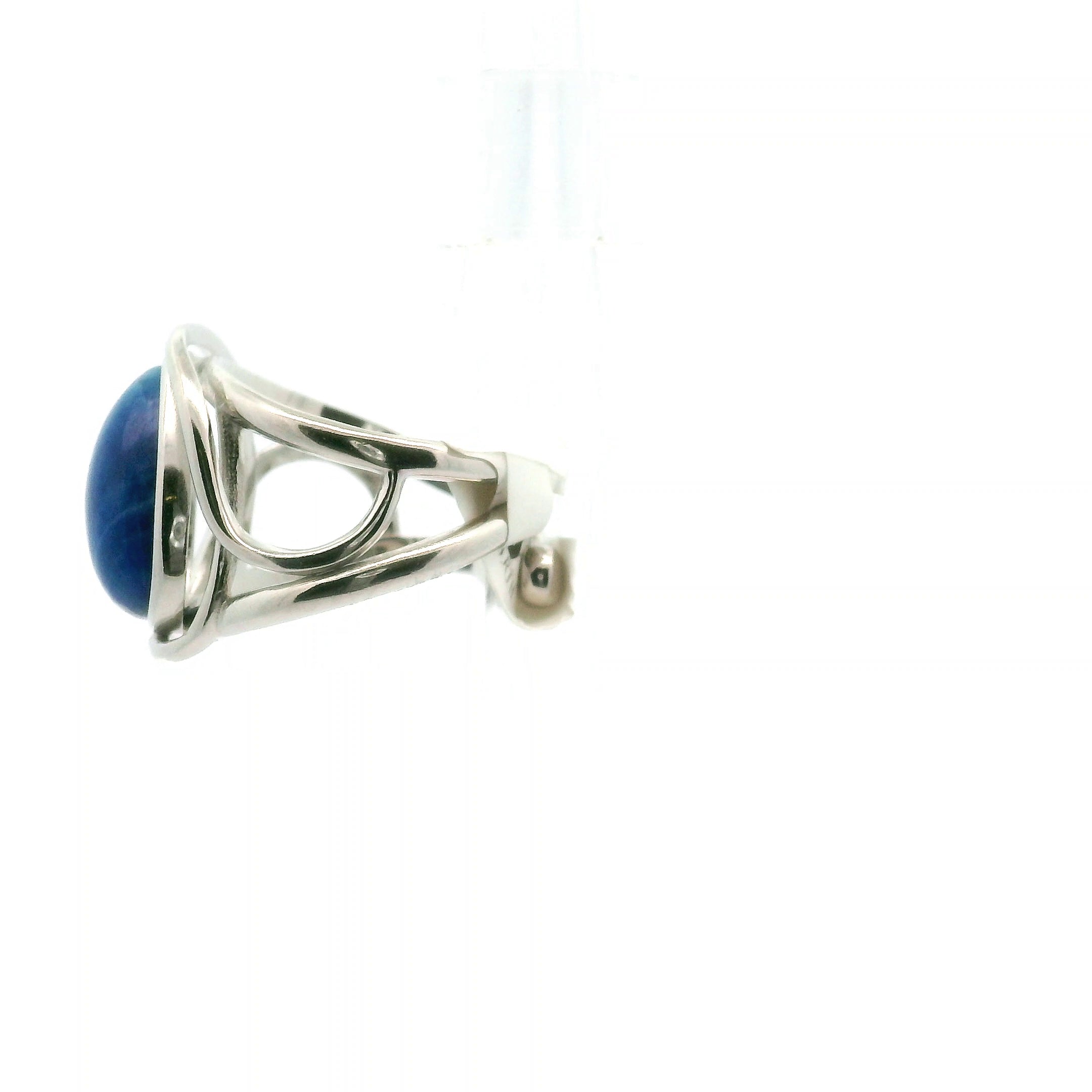 Afghanite Cuff Ring 925 Silver for Accessing the Akashic Records and Psychic Vision