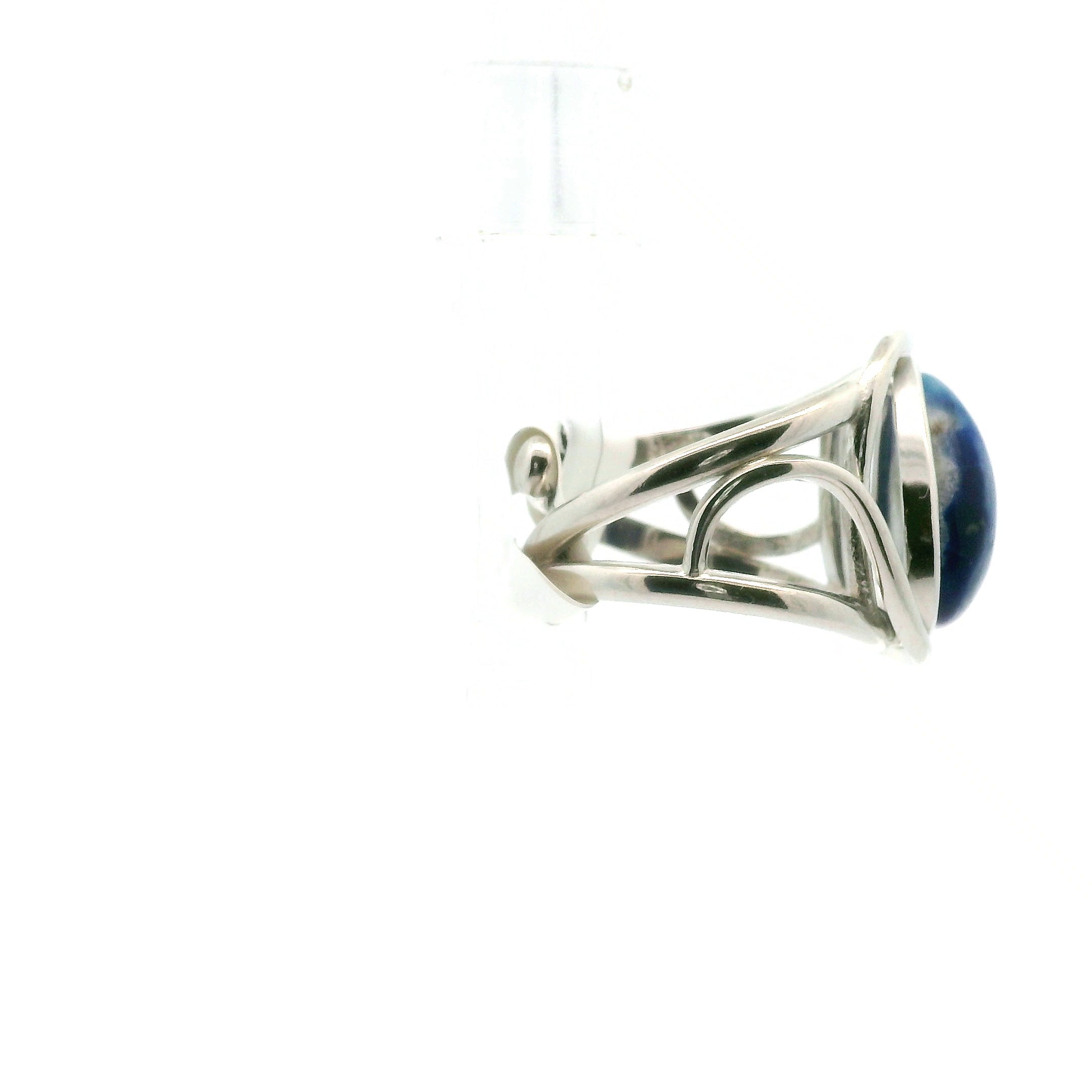 Afghanite Cuff Ring 925 Silver for Accessing the Akashic Records and Psychic Vision