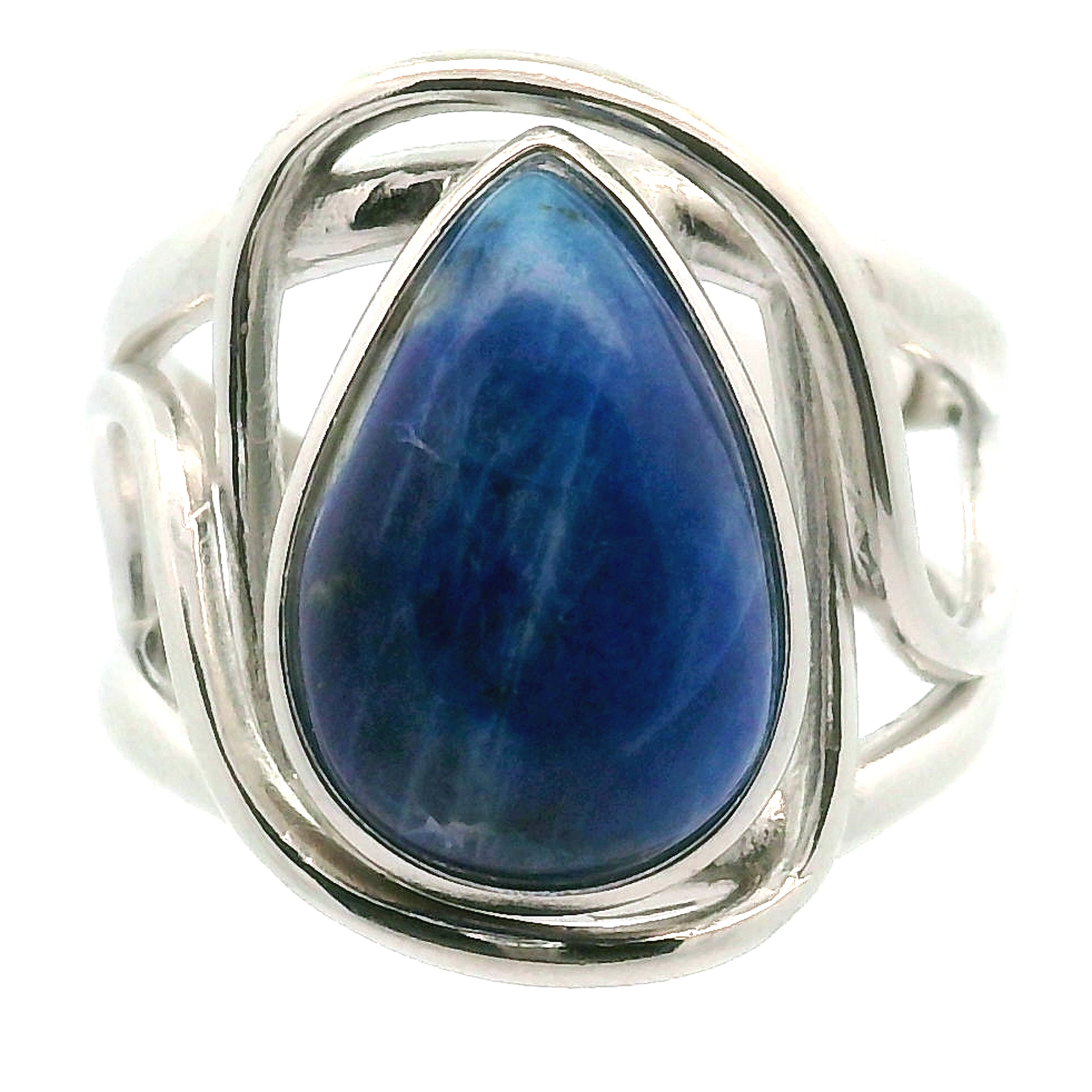 Afghanite Cuff Ring 925 Silver for Accessing the Akashic Records and Psychic Vision