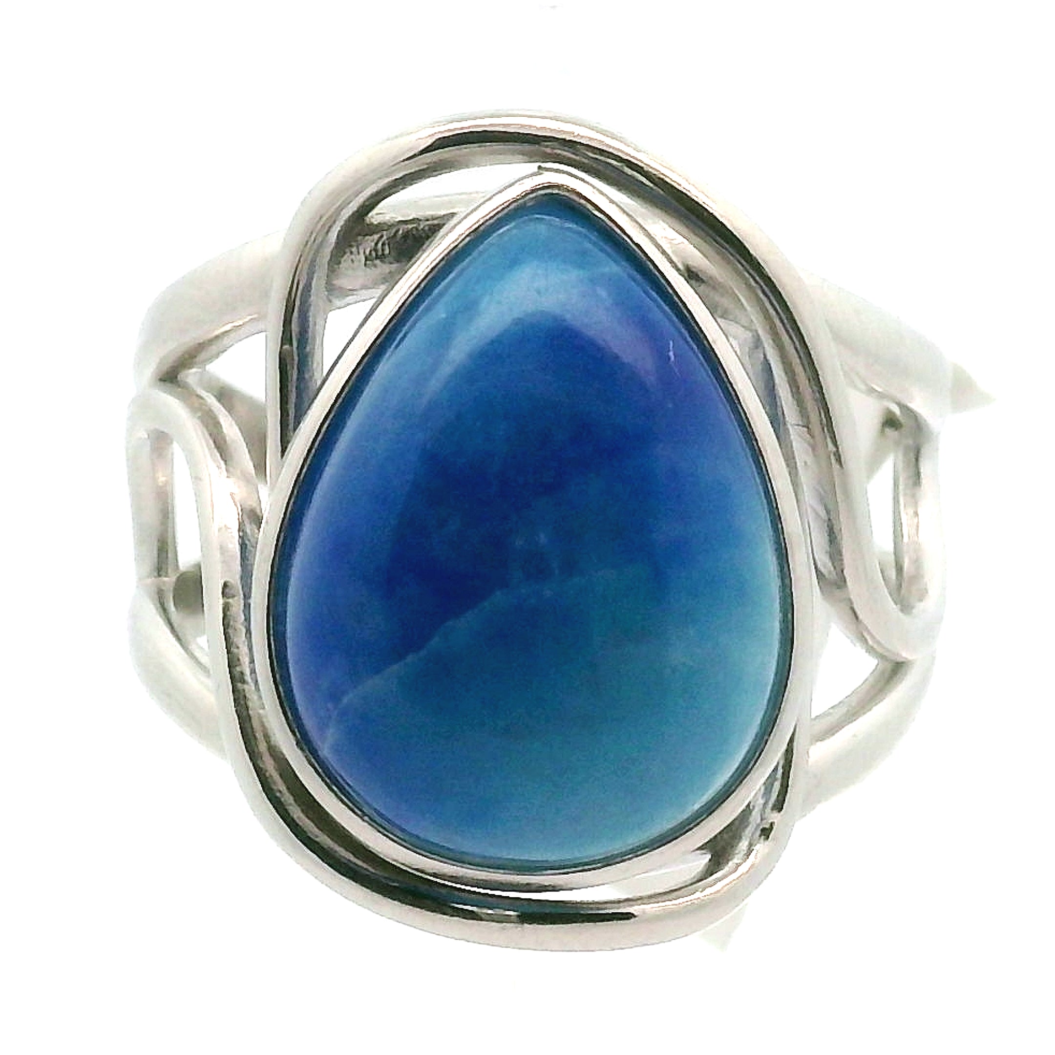 Afghanite Cuff Ring 925 Silver for Accessing the Akashic Records and Psychic Vision