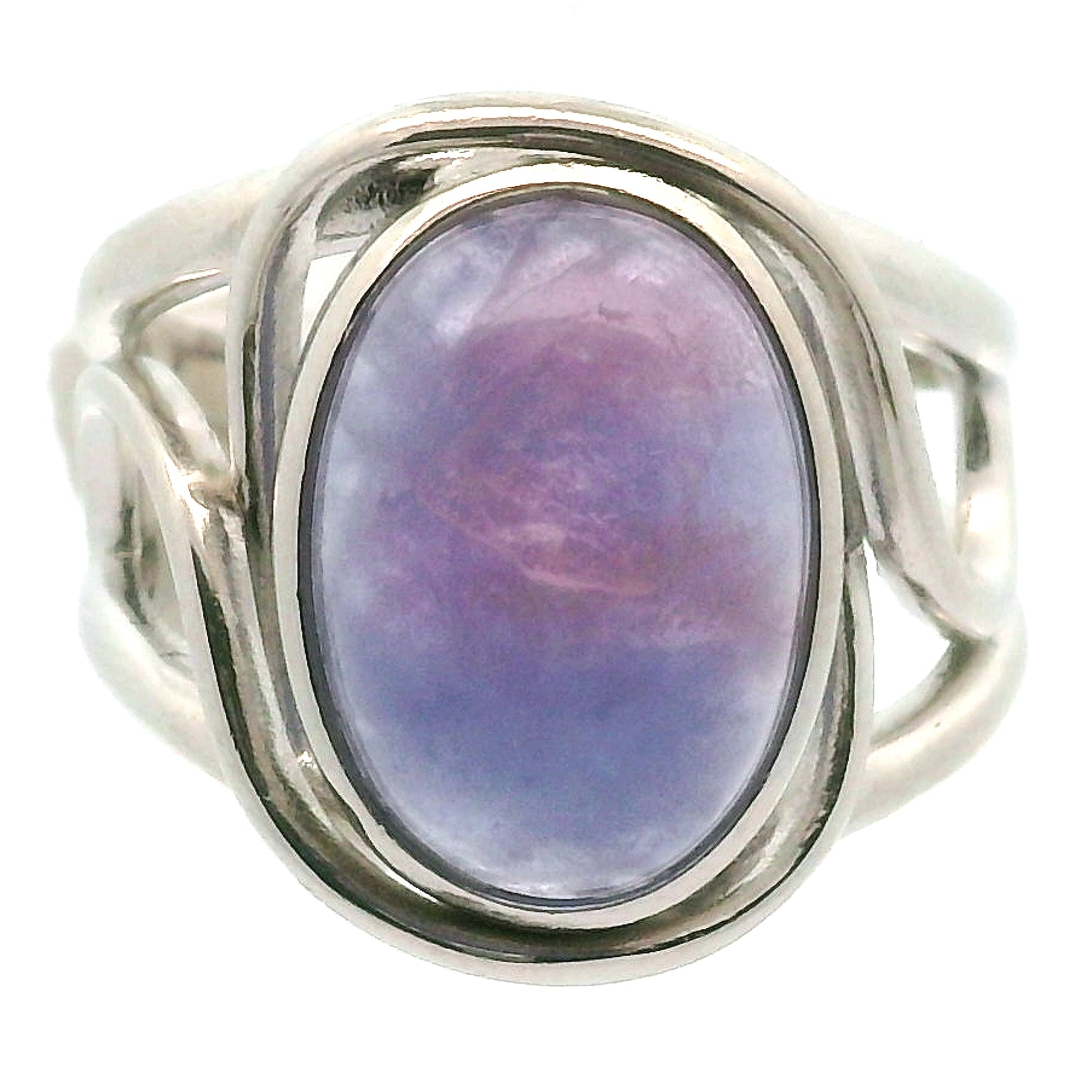 Hackmanite Cuff Ring .925 Silver for Spiritual Awakening