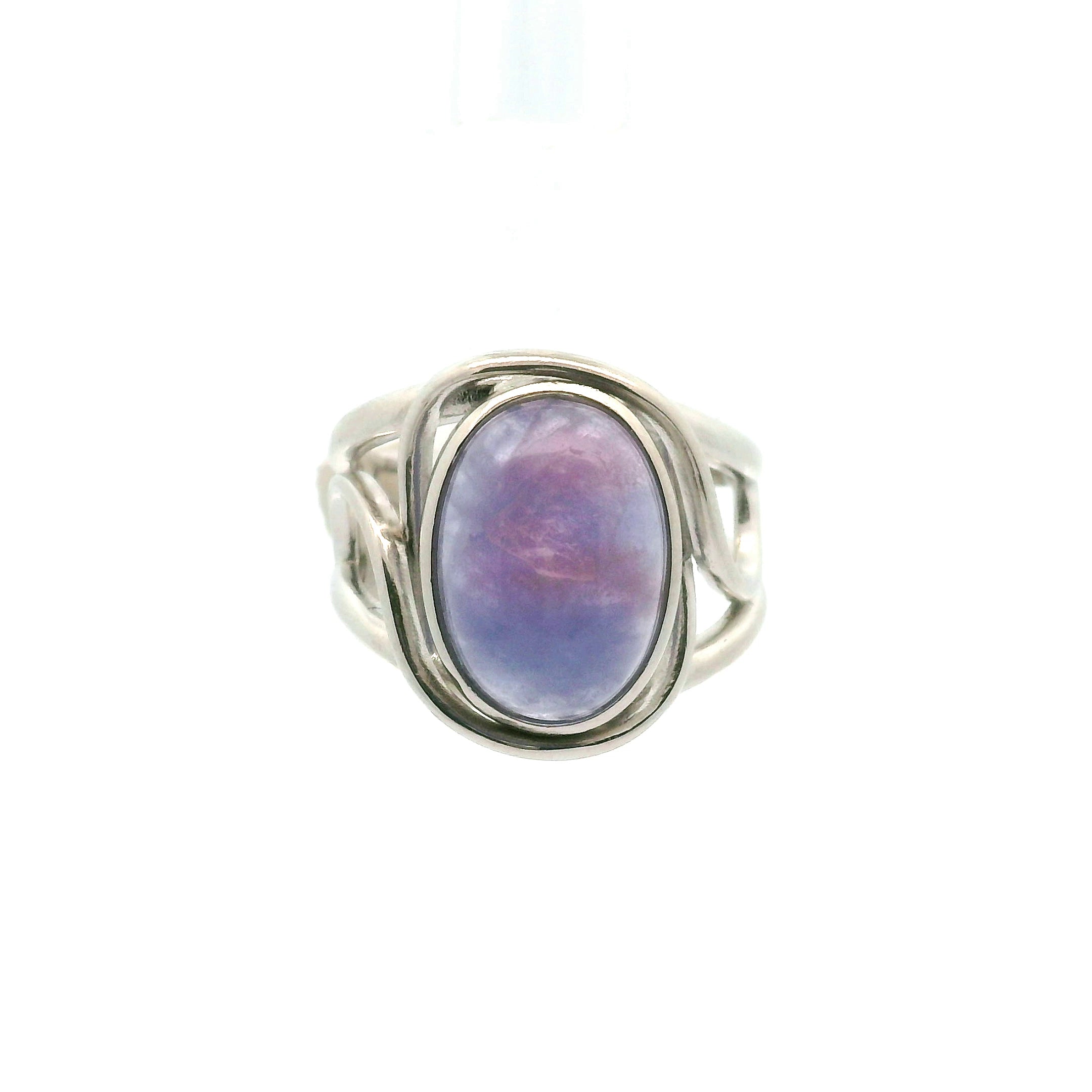 Hackmanite Cuff Ring .925 Silver for Spiritual Awakening