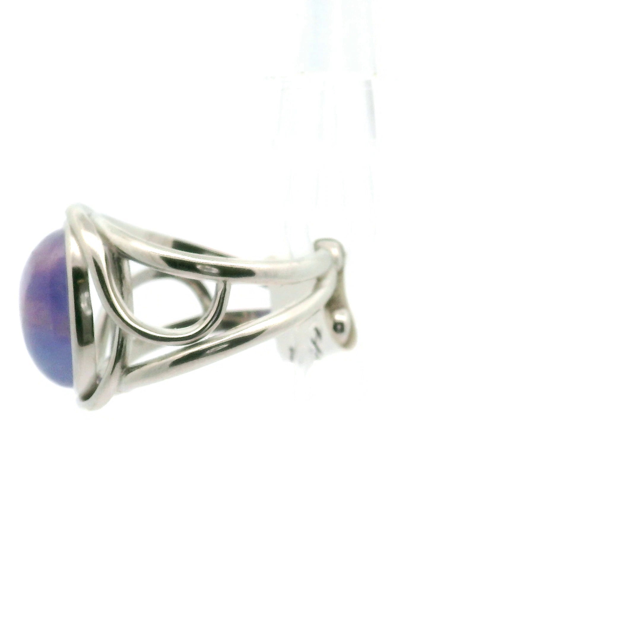 Hackmanite Cuff Ring .925 Silver for Spiritual Awakening