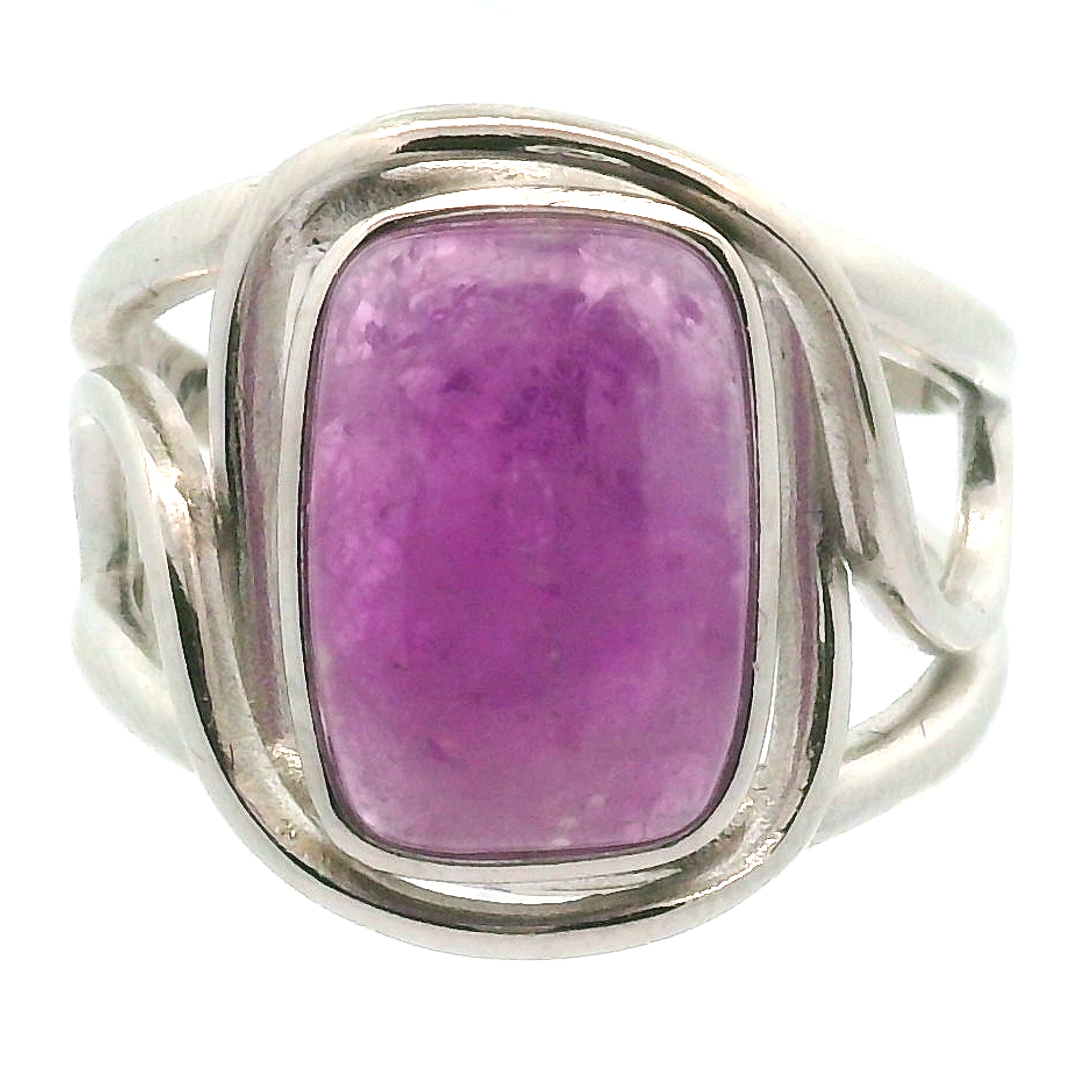 Hackmanite Cuff Ring .925 Silver for Spiritual Awakening