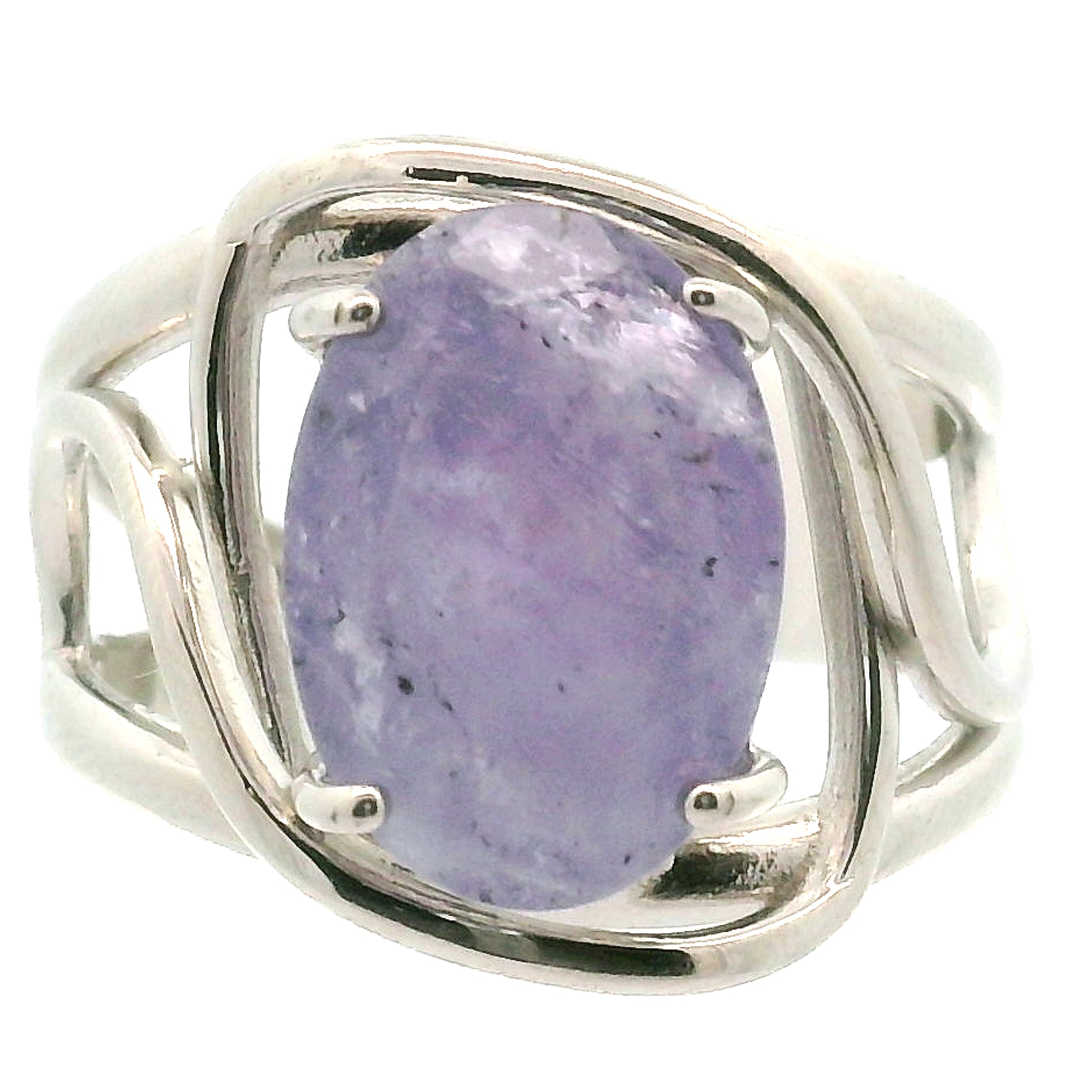 Hackmanite Cuff Ring .925 Silver for Spiritual Awakening
