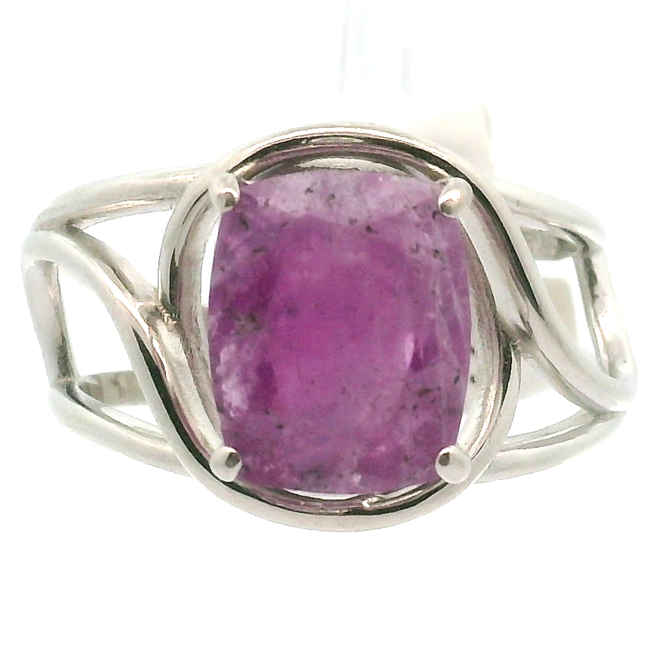 Hackmanite Cuff Ring .925 Silver for Spiritual Awakening