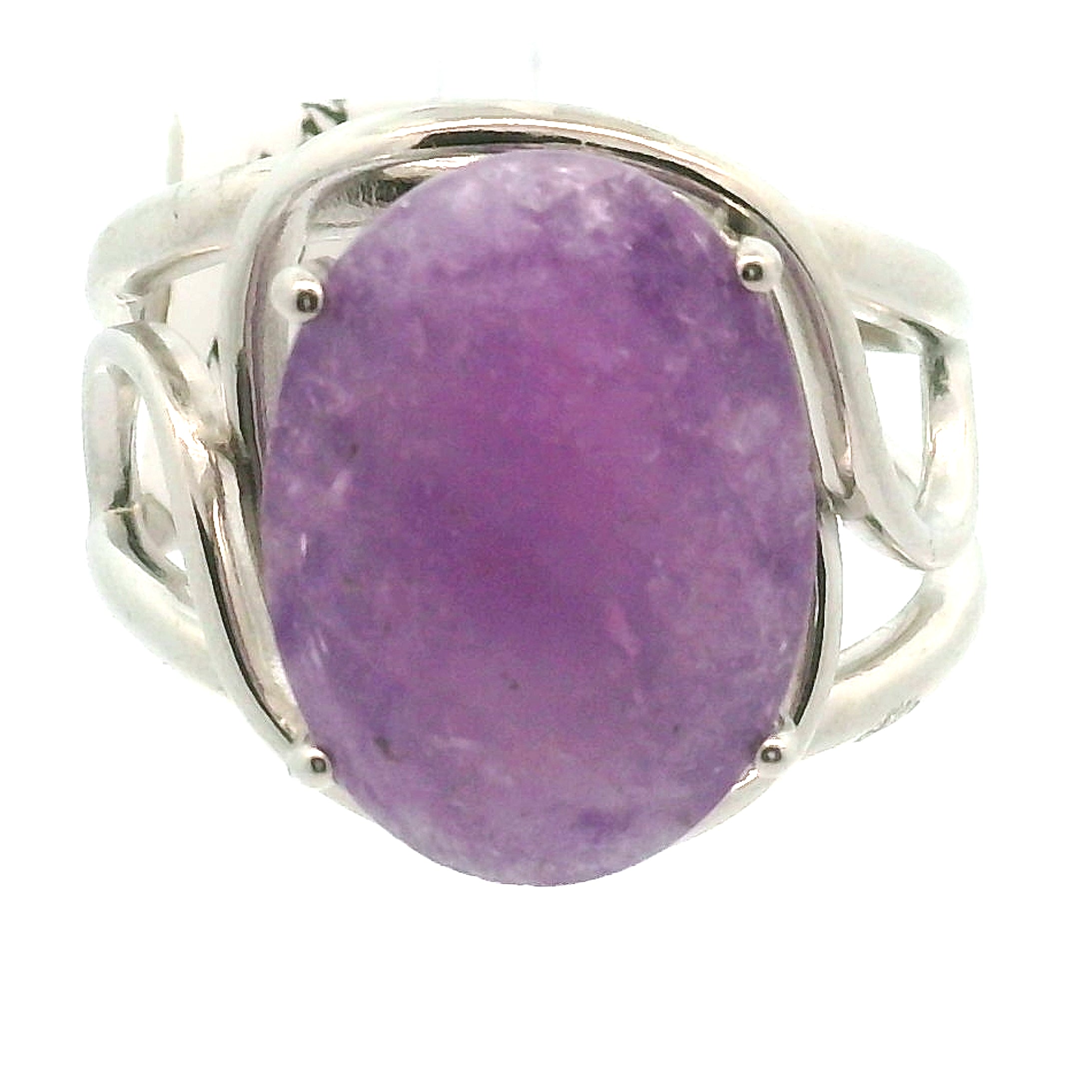 Hackmanite Cuff Ring .925 Silver for Spiritual Awakening