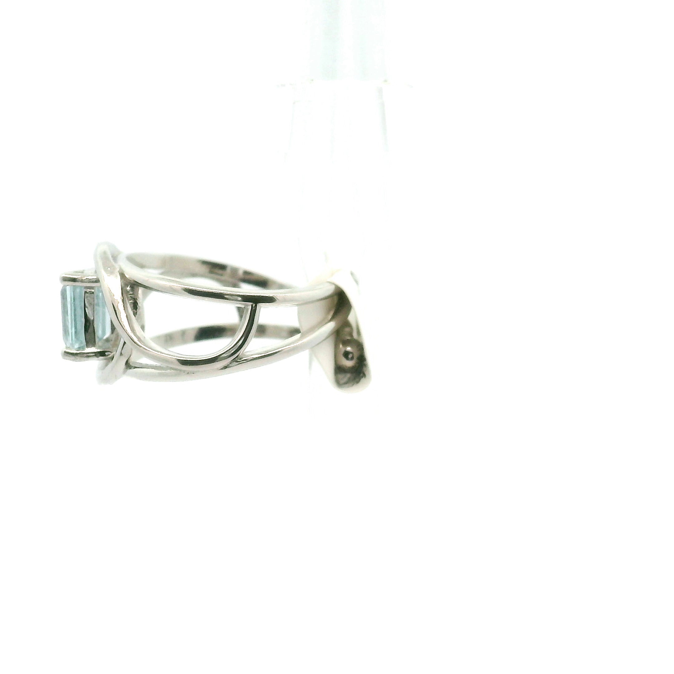Aquamarine Faceted Cuff Ring .925 Silver for Peace and Calm