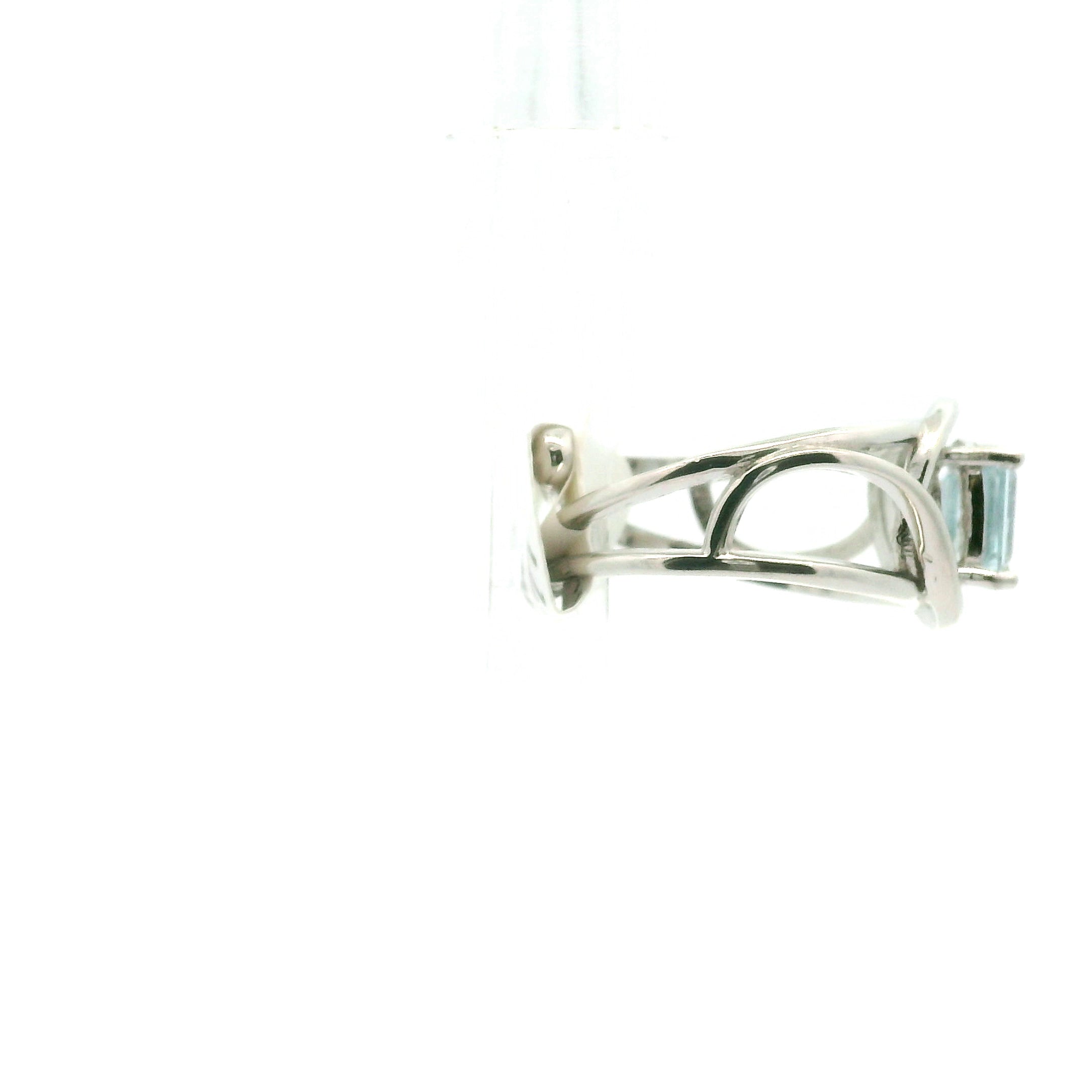 Aquamarine Faceted Cuff Ring .925 Silver for Peace and Calm