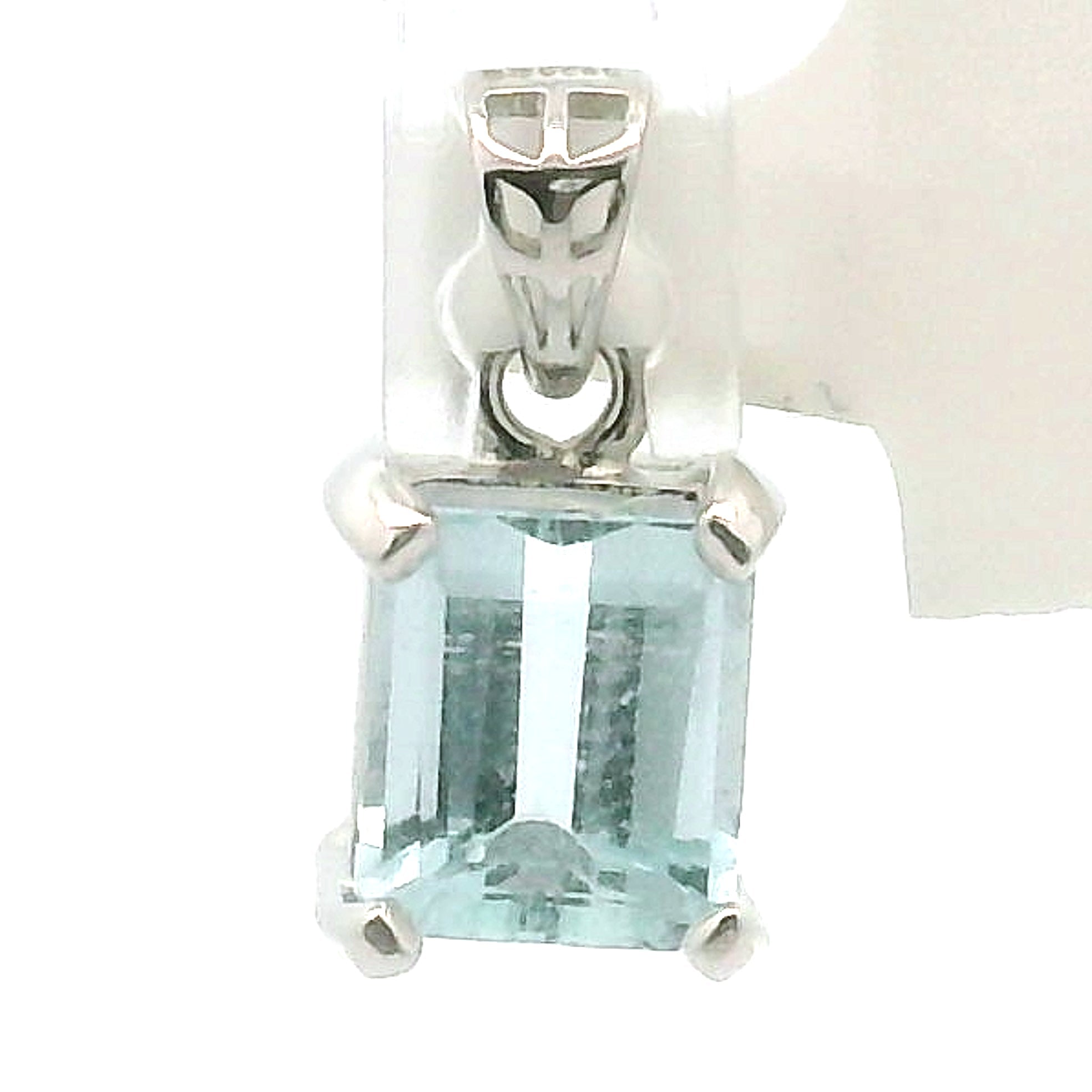 Aquamarine Faceted Pendant .925 Silver for Peace and Calm