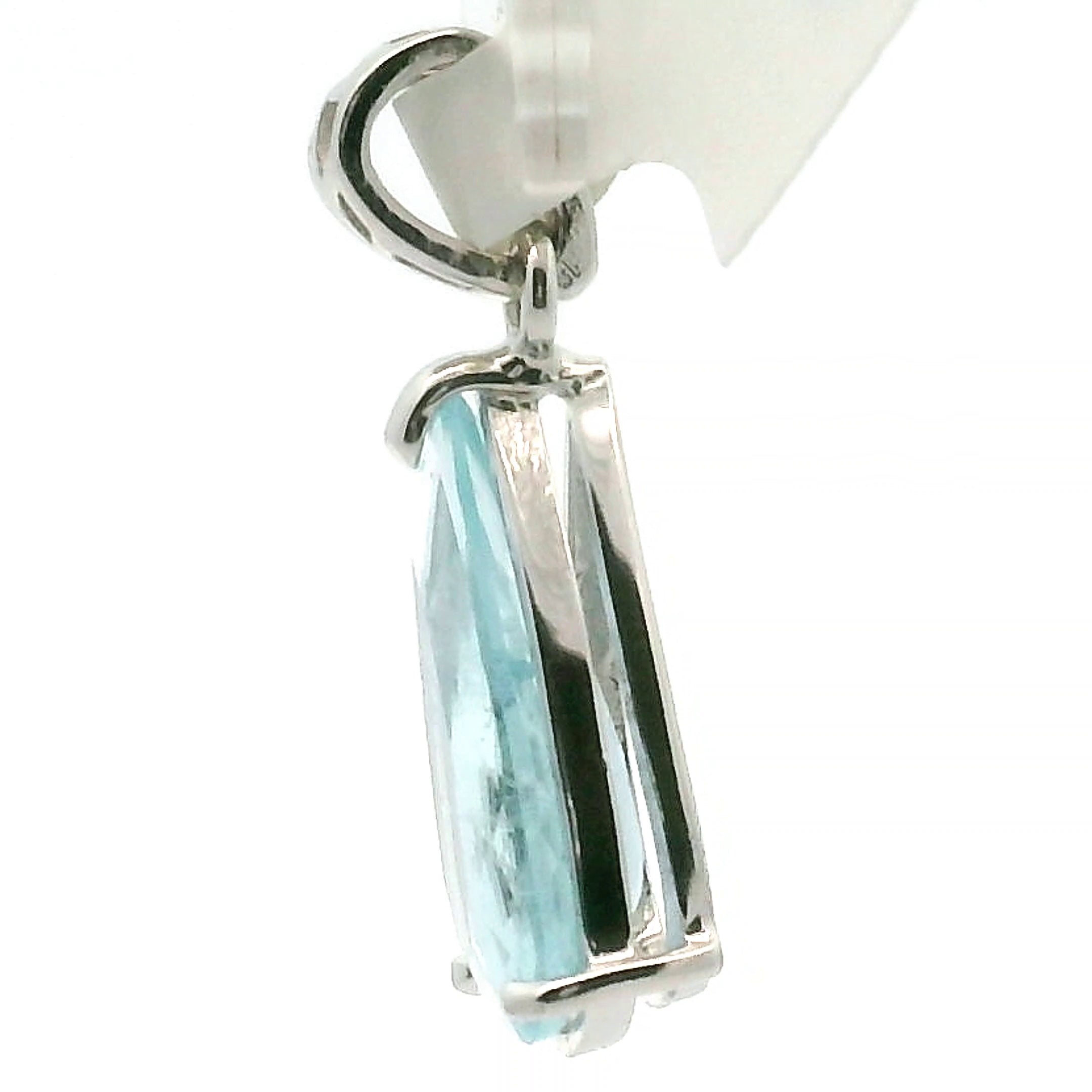 Aquamarine Faceted Pendant .925 Silver for Peace and Calm