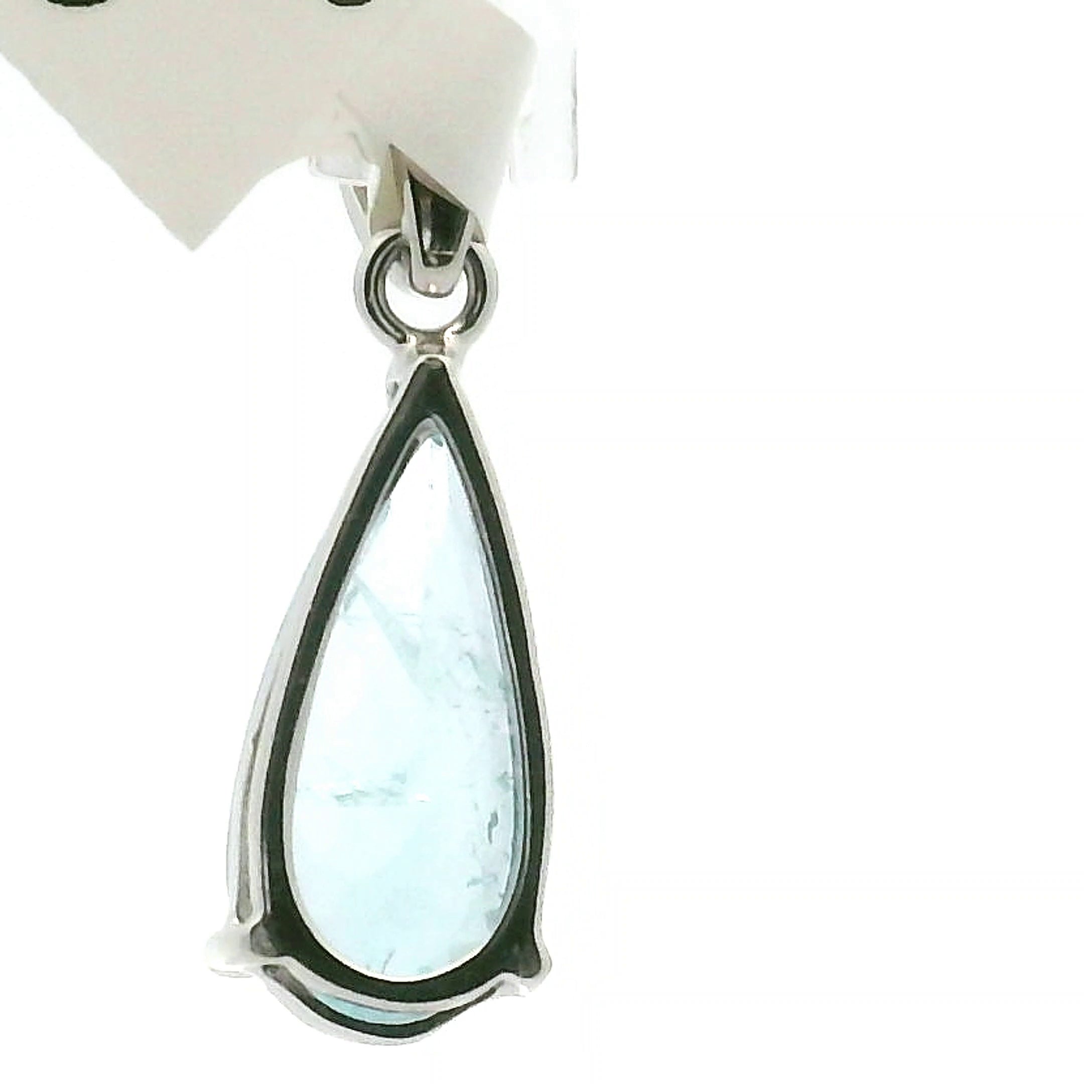 Aquamarine Faceted Pendant .925 Silver for Peace and Calm