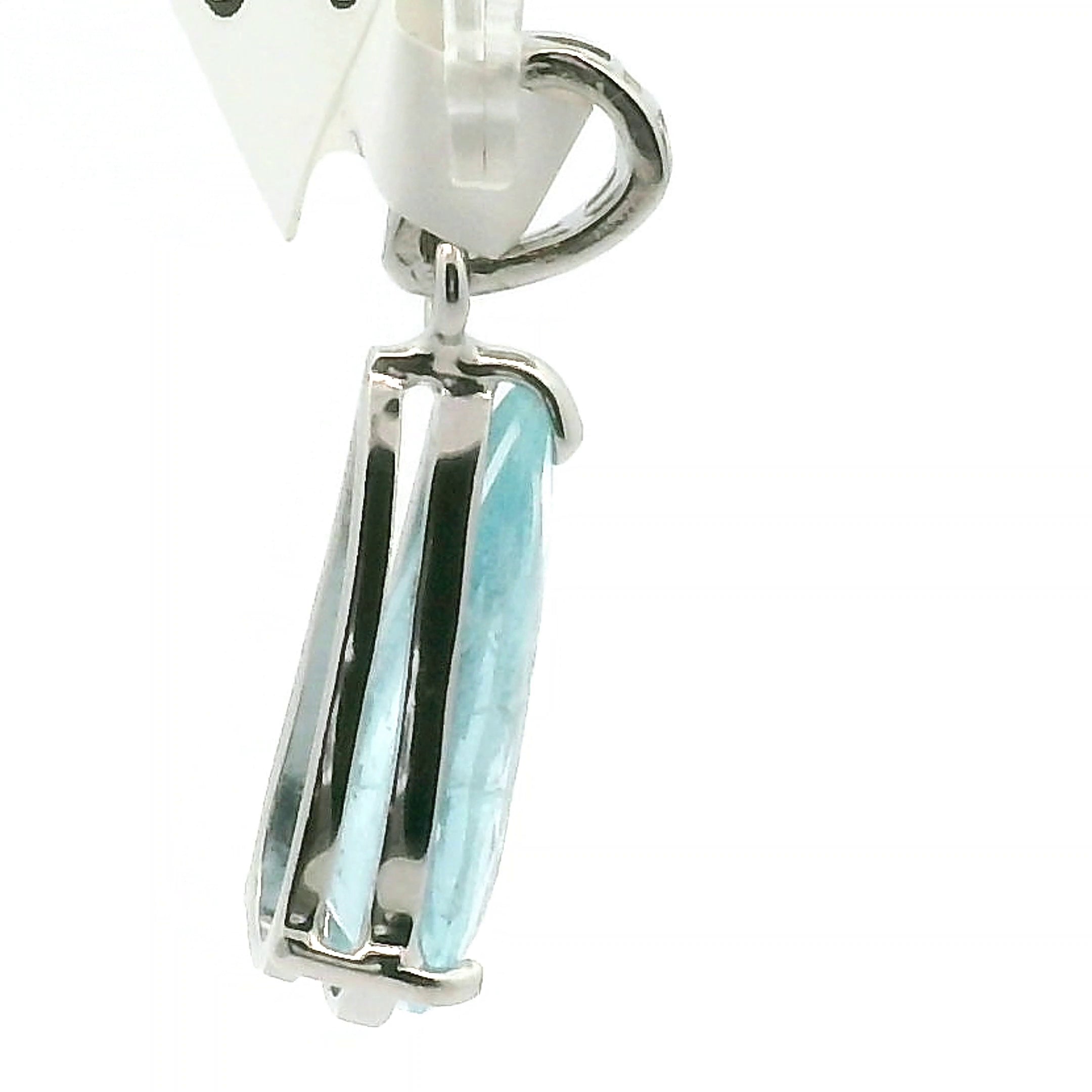 Aquamarine Faceted Pendant .925 Silver for Peace and Calm
