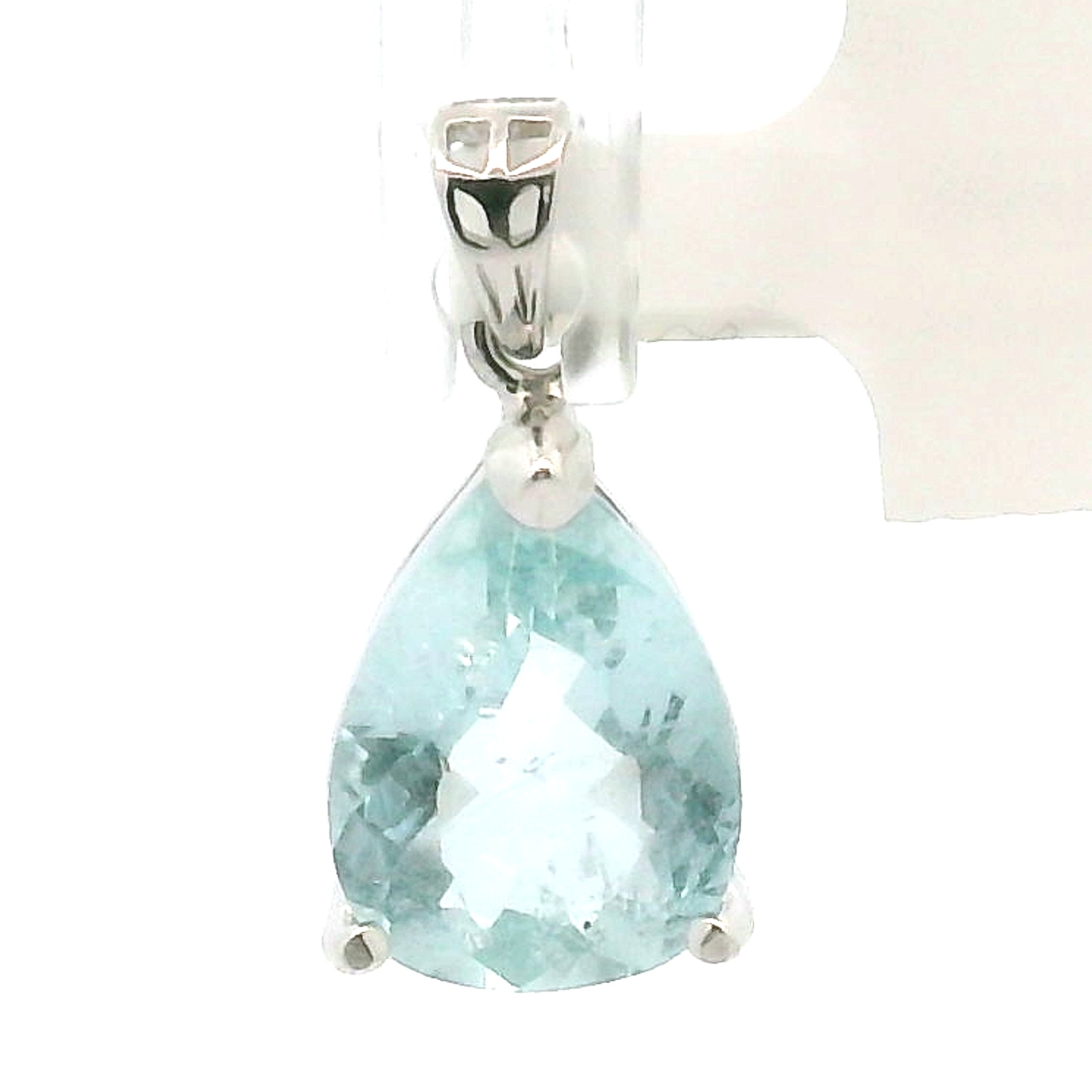 Aquamarine Faceted Pendant .925 Silver for Peace and Calm