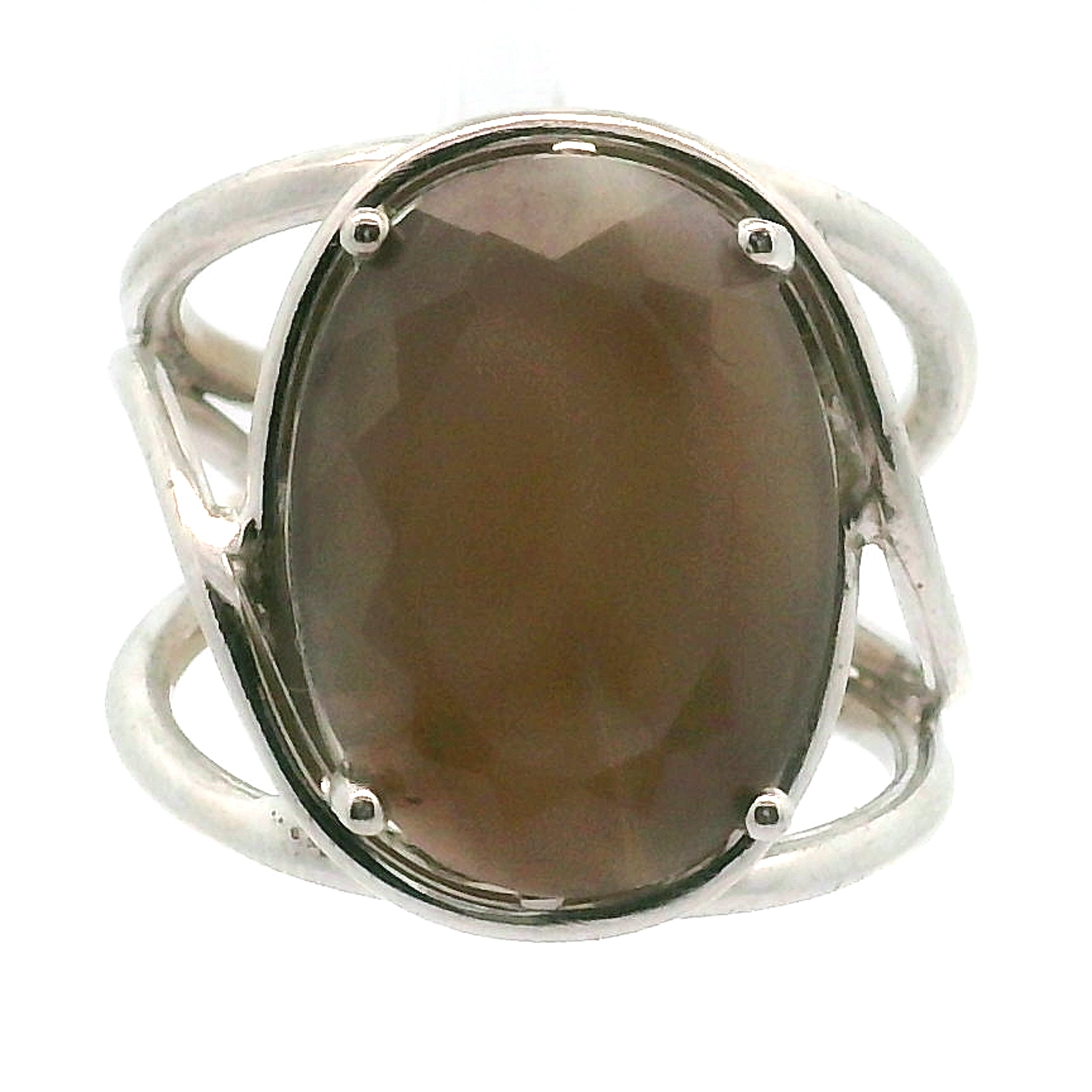 Moonstone Cuff Ring .925 Silver for New Beginnings, Protection and Manifestation