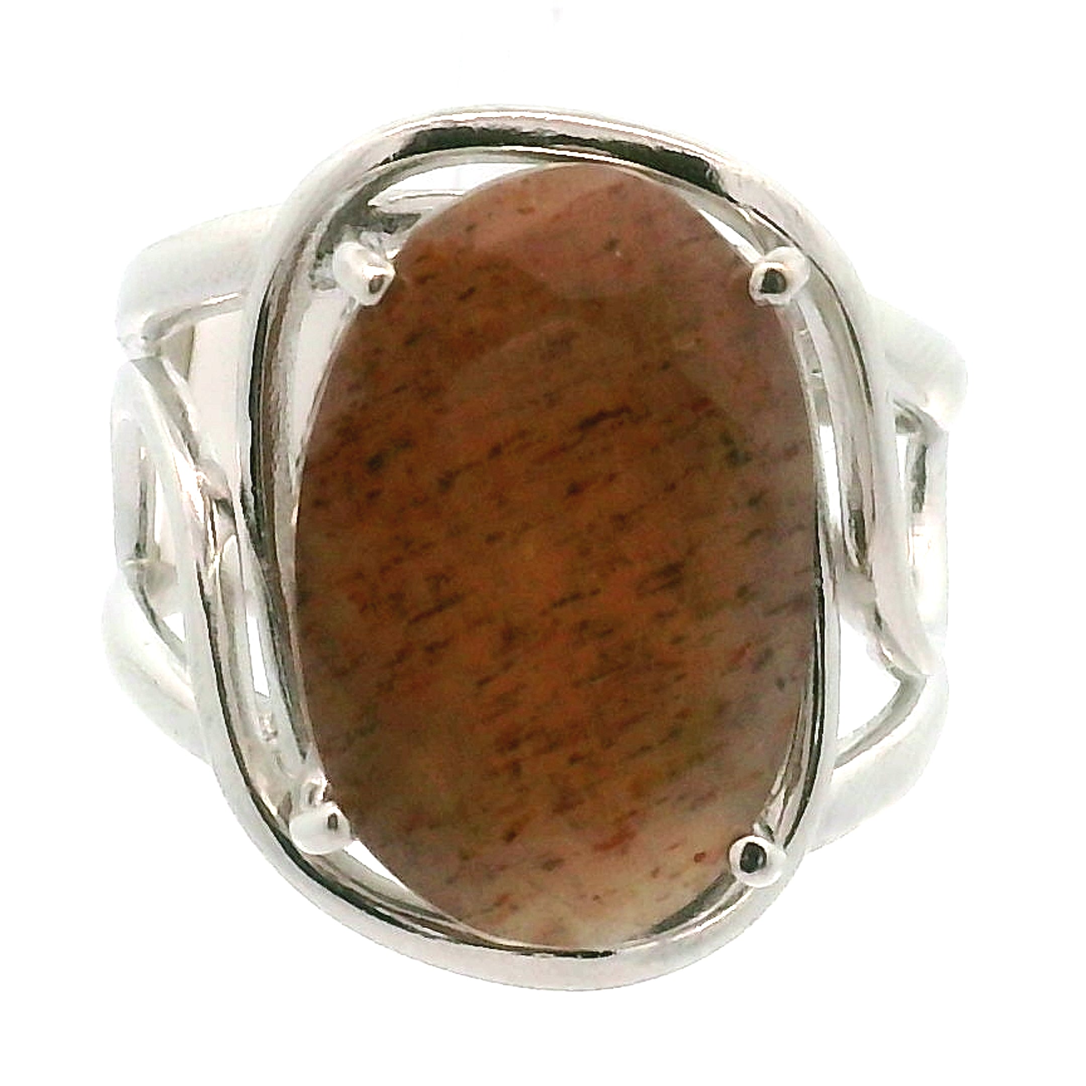 Moonstone with Sunstone Cuff Ring .925 Silver for Creation, Divine Feminine & Divine Masculine