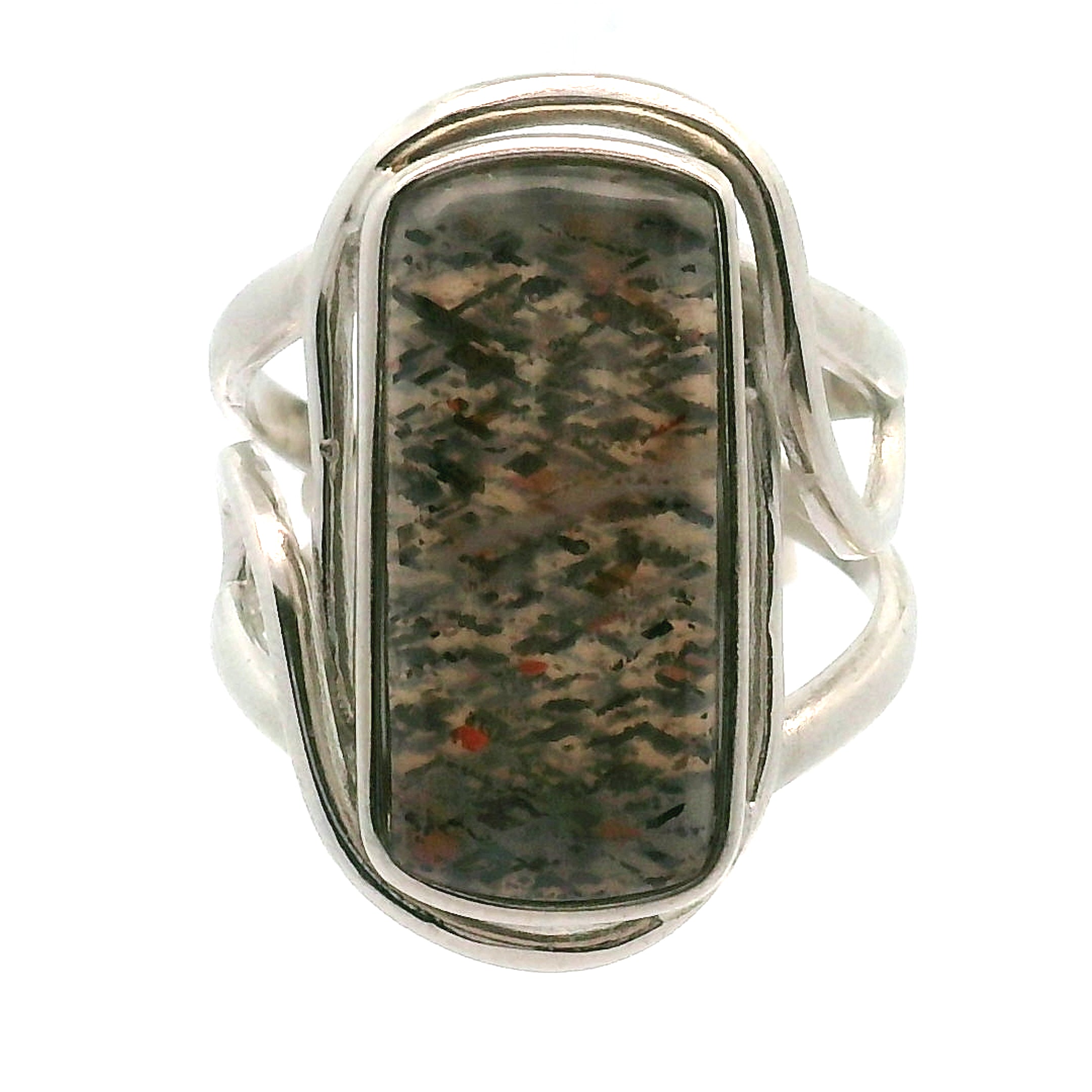 Lattice Moonstone Cuff Ring .925 Silver for Protection and Manifestation
