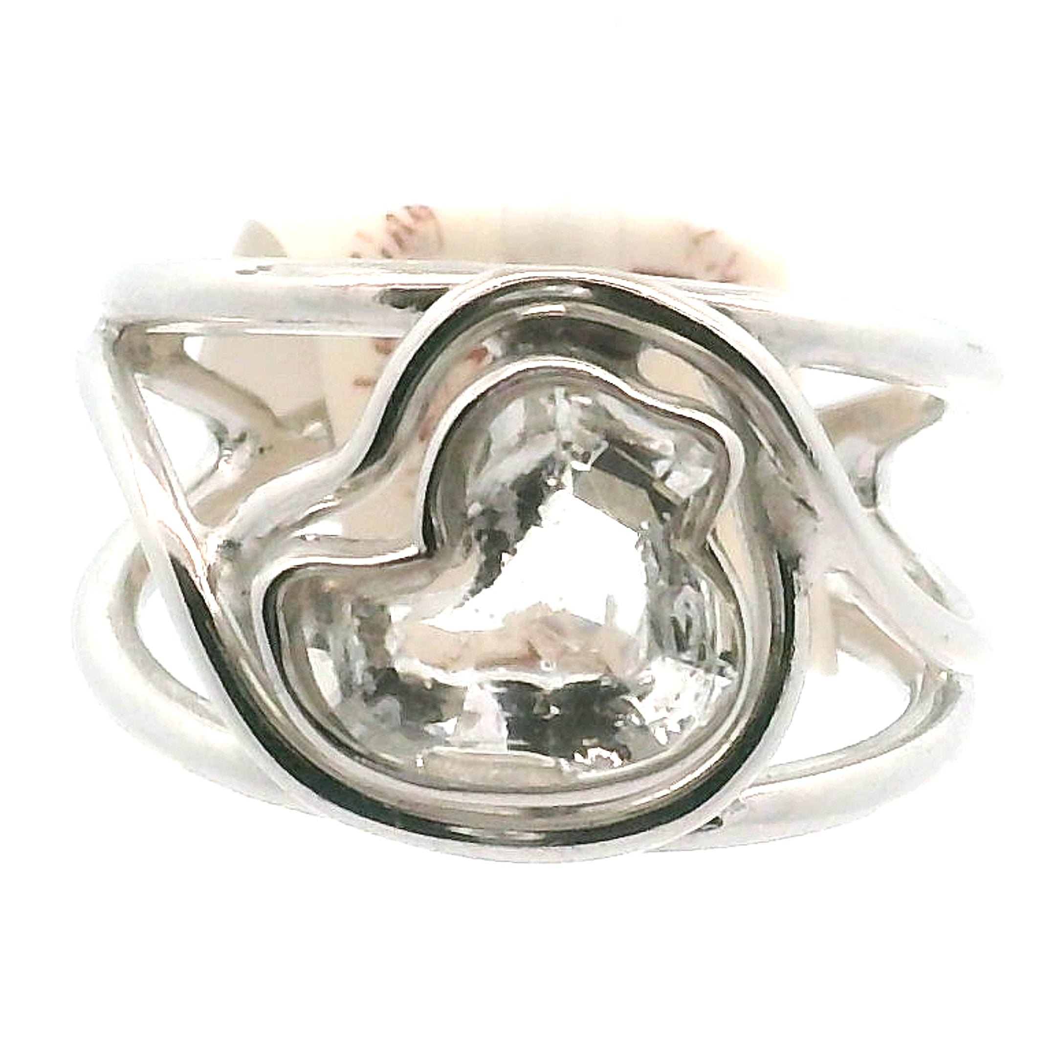 Clear Quartz Duck Cuff Ring .925 Silver for Healing, Intention Setting and Manifesting your Desires