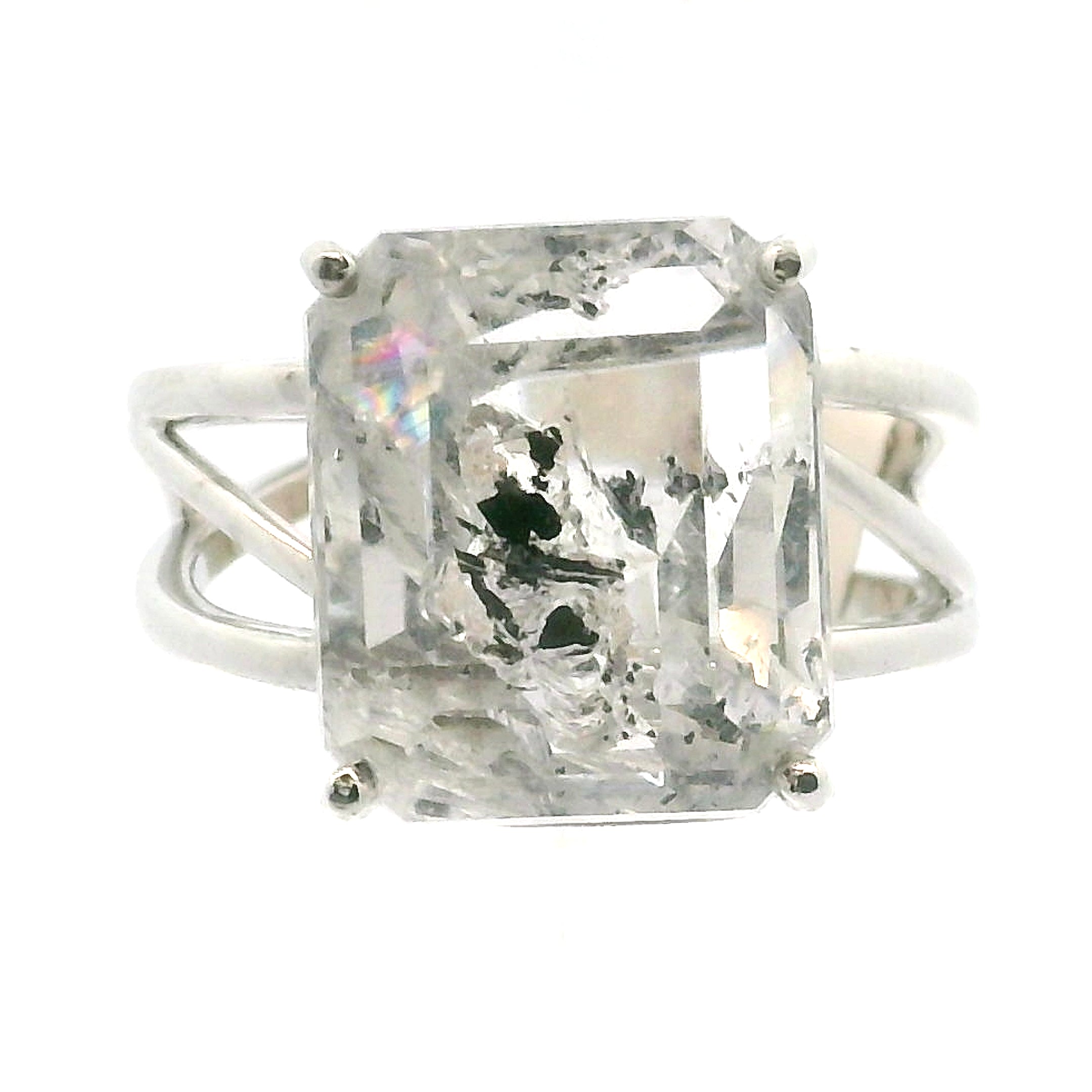 Manifestation Quartz Cuff Ring .925 Silver for Intention Setting and Manifesting your Desires