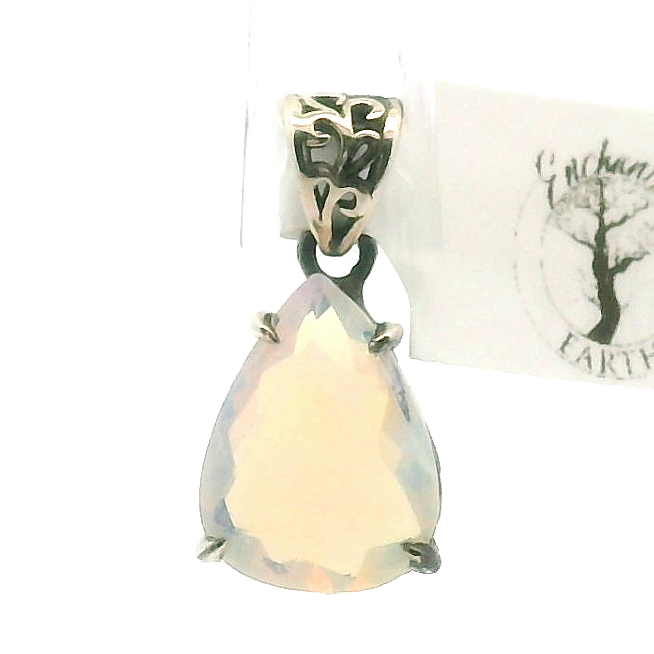 Ethiopian Opal Bad Witch Pendant .925 Silver for Transformation and Aura Balancing
