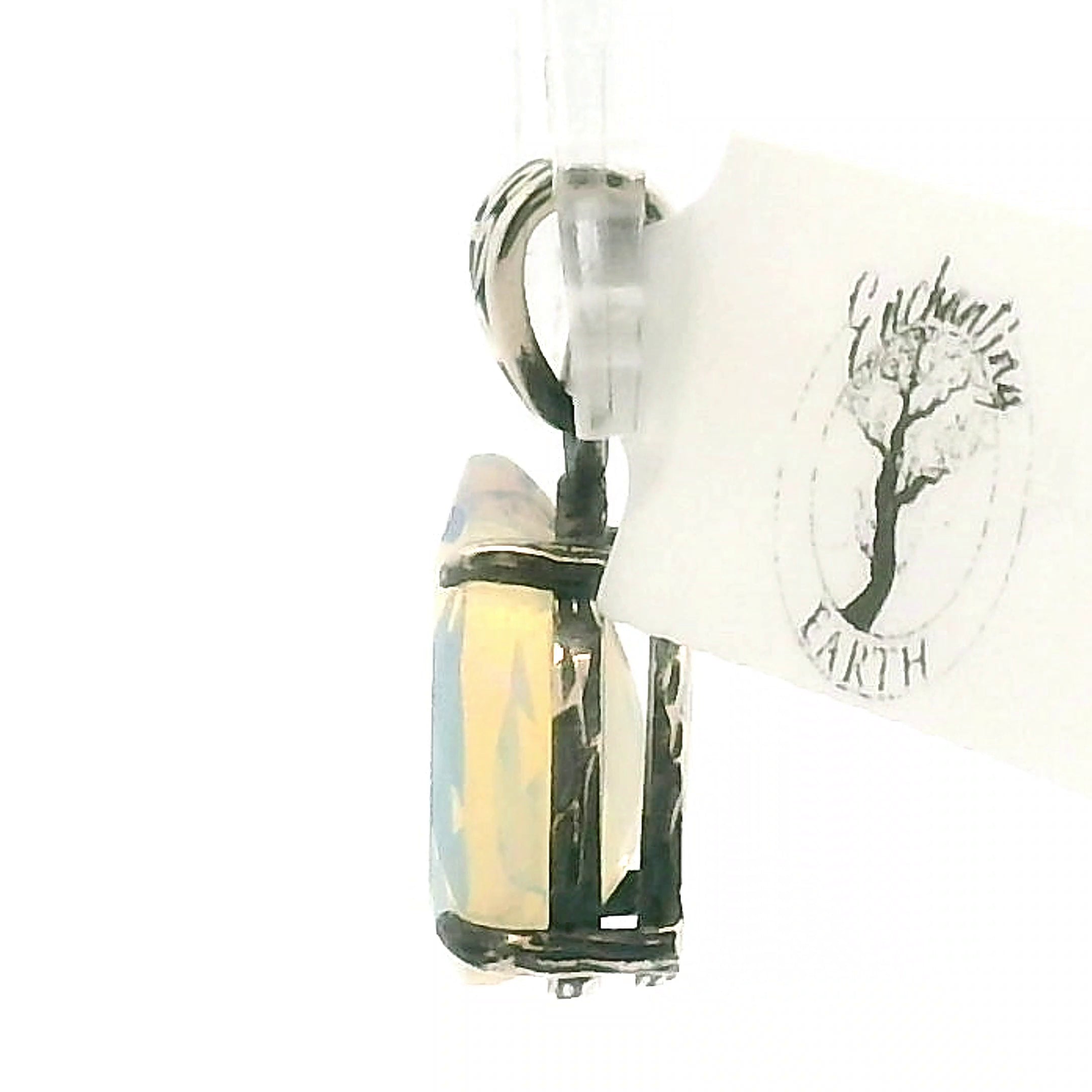 Ethiopian Opal Bad Witch Pendant .925 Silver for Transformation and Aura Balancing